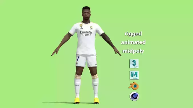 T-Pose Vinicius Real Madrid 23-24 3D model T-Pose Vinicius Real Madrid 23-24 3D model