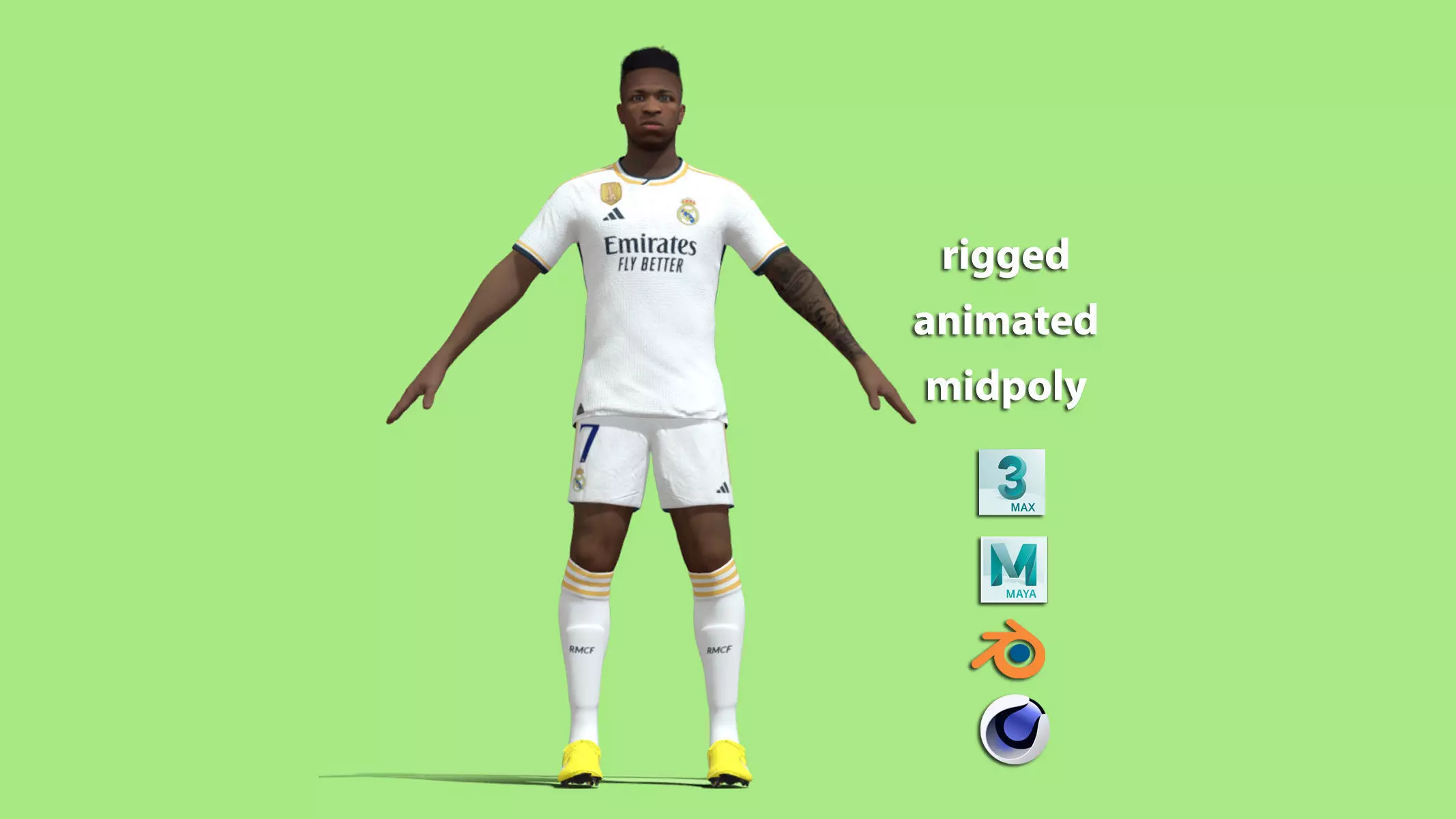 T-Pose Vinicius Real Madrid 23-24 3D model_0