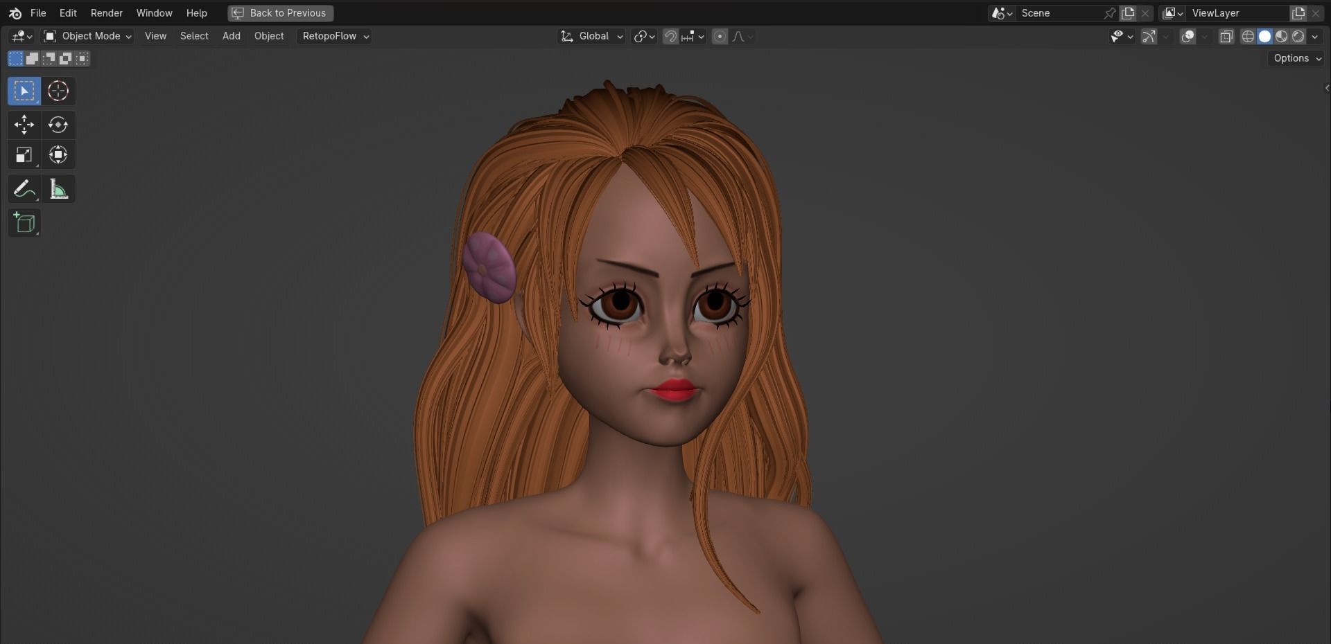 Stylized female character  3D model_2