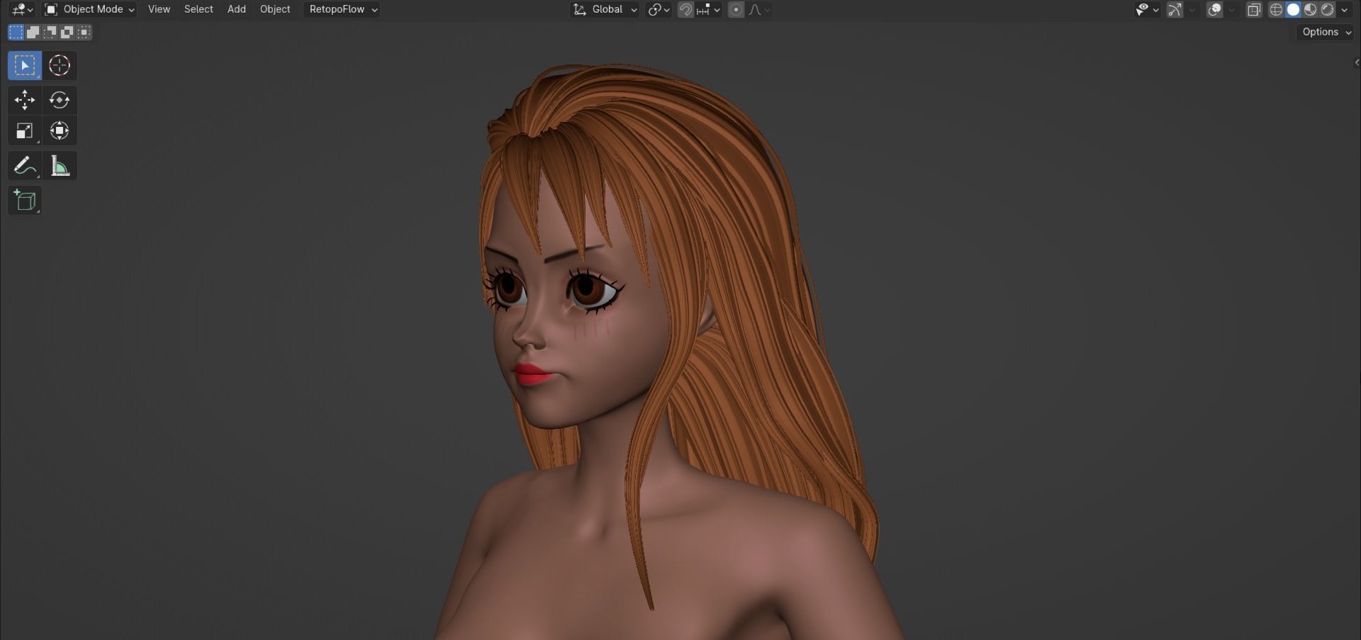 Stylized female character  3D model_3