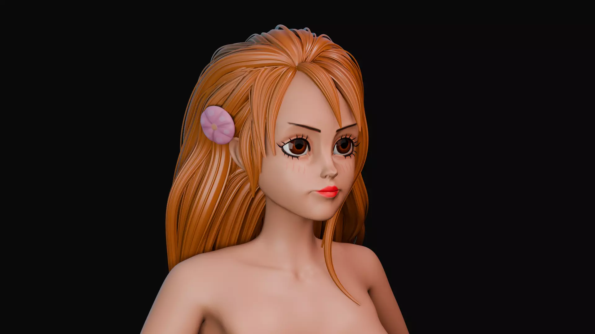 Stylized female character  3D model_0