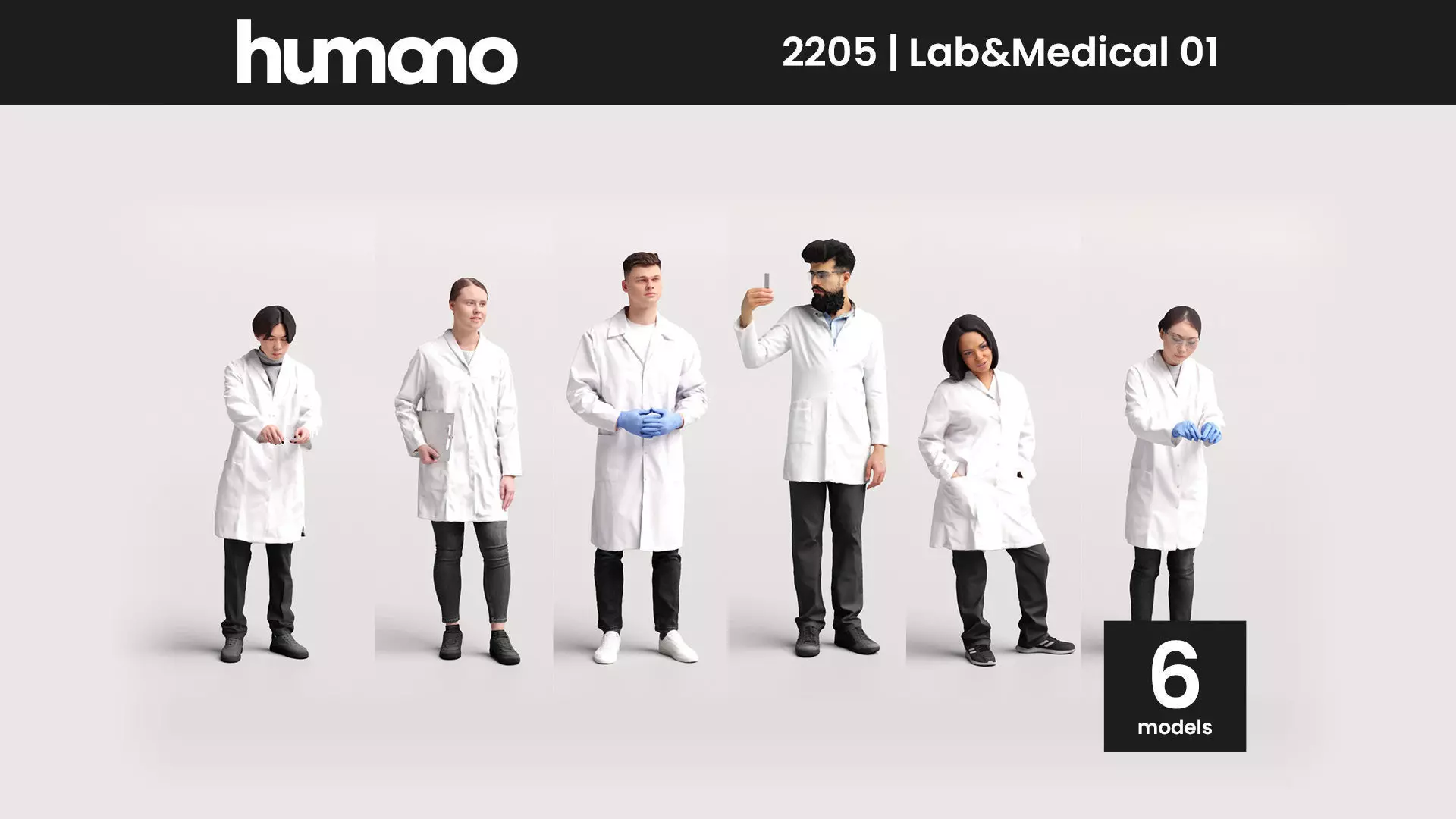 Humano - Collection 2205 - LAB MEDICAL Scientist -6 x 3D models  3D model_0