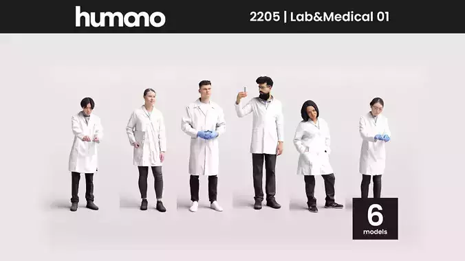 Humano - Collection 2205 - LAB MEDICAL Scientist -6 x 3D models  3D model