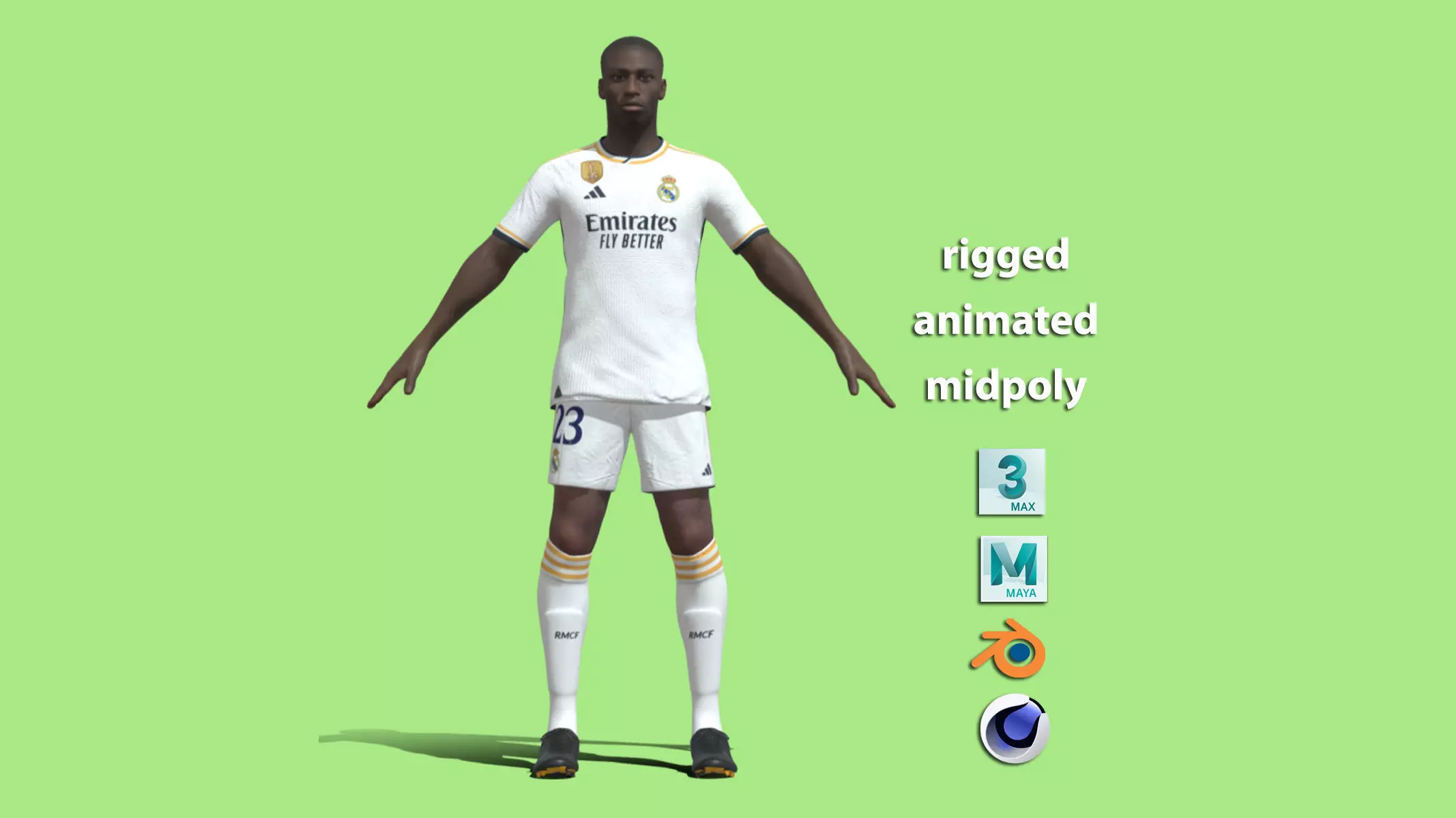 T-Pose Ferland Mendy Real Madrid 23-24 3D model_0