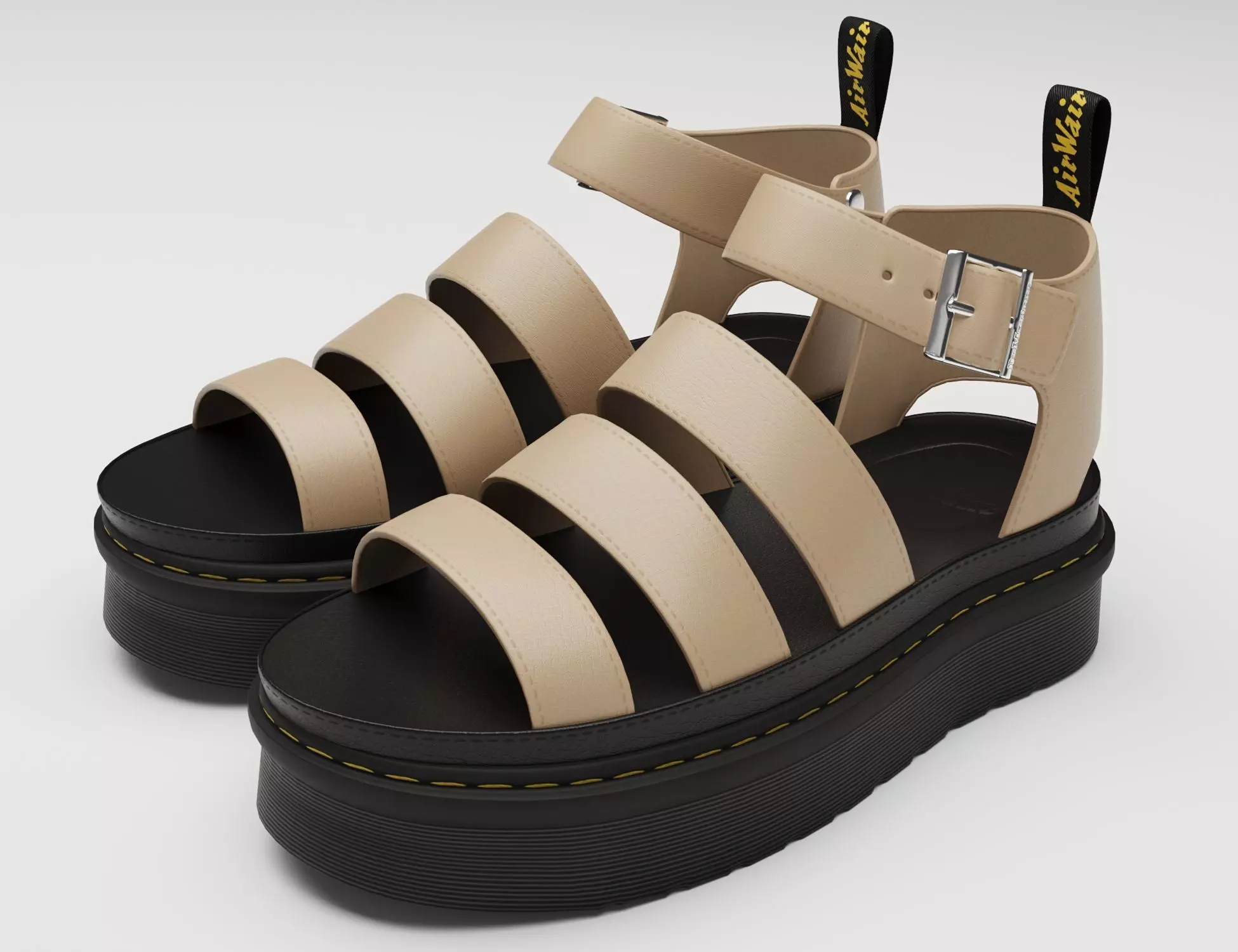 Strap Sandals Dr Martens Low-poly 3D model