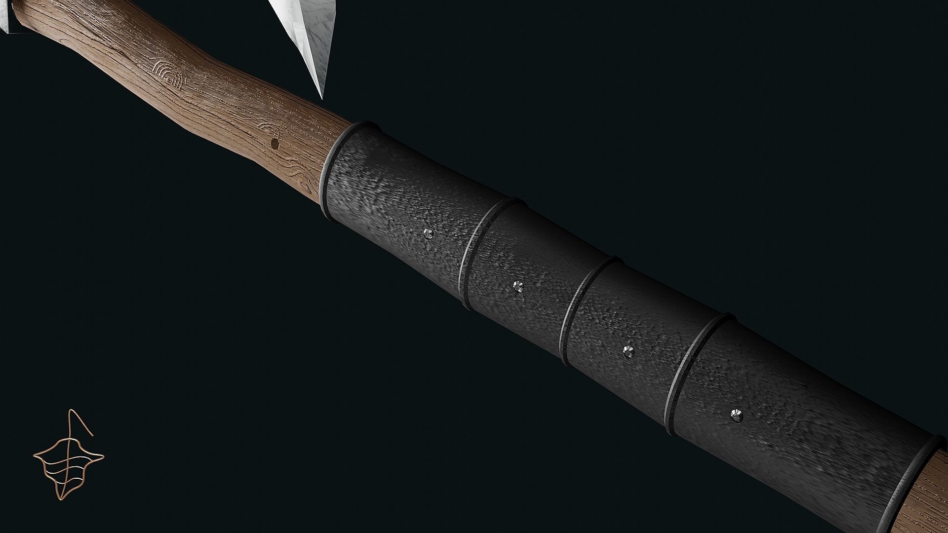 Pagan Battle axe Low-poly 3D model_3
