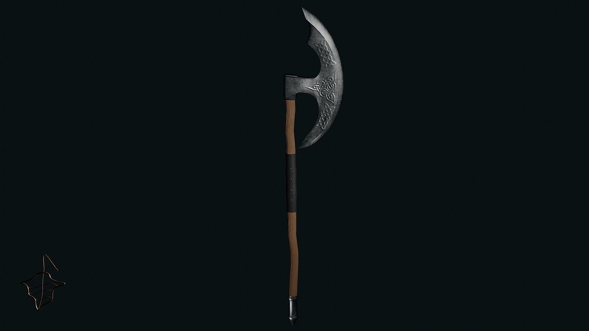 Pagan Battle axe Low-poly 3D model_9