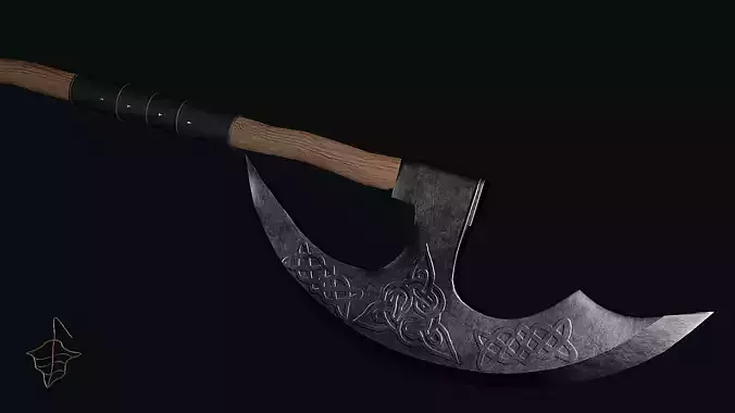 Pagan Battle axe Low-poly 3D model