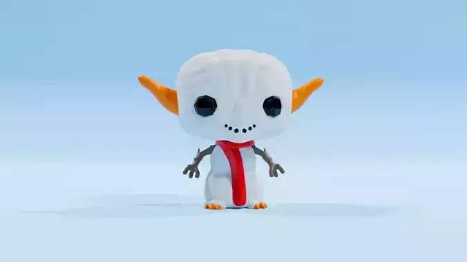 Snowman Yoda Funko pop 3D print model