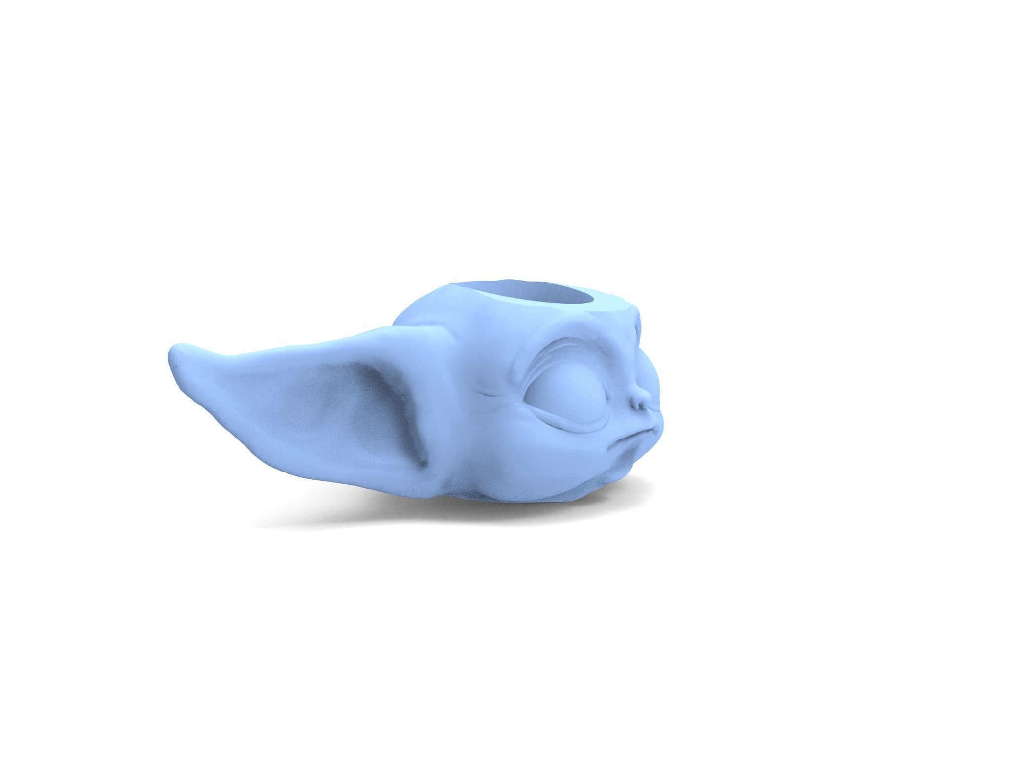 BABY YODA MATTE FOR 3D PRINTING 3D model_9