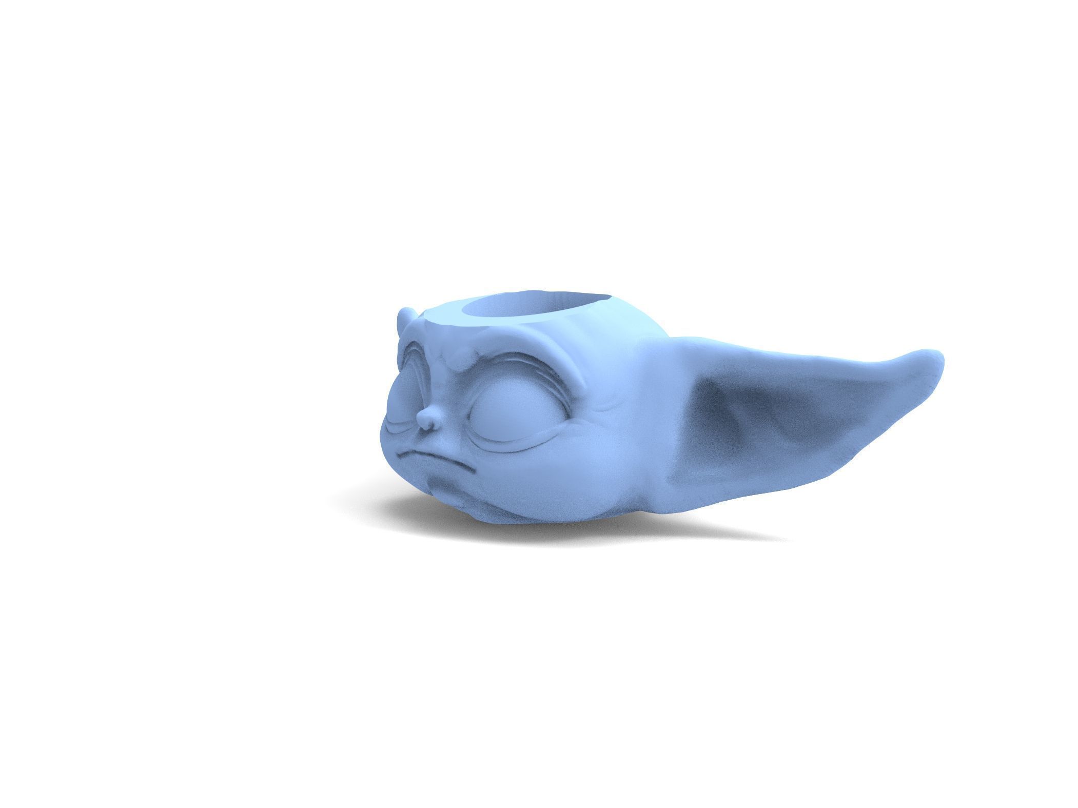 BABY YODA MATTE FOR 3D PRINTING 3D model_2
