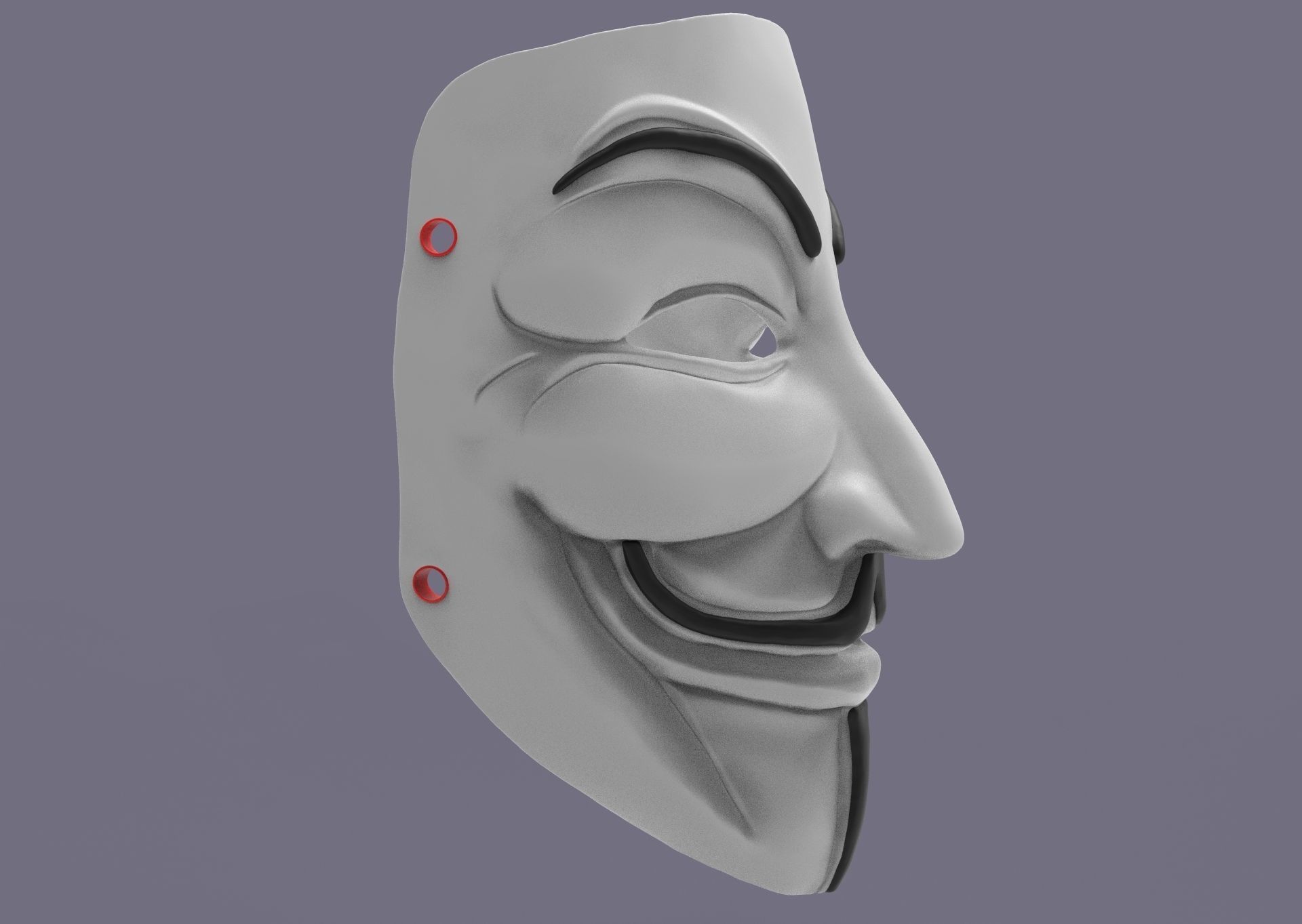 Guy Fawkes Mask 3D print model_12