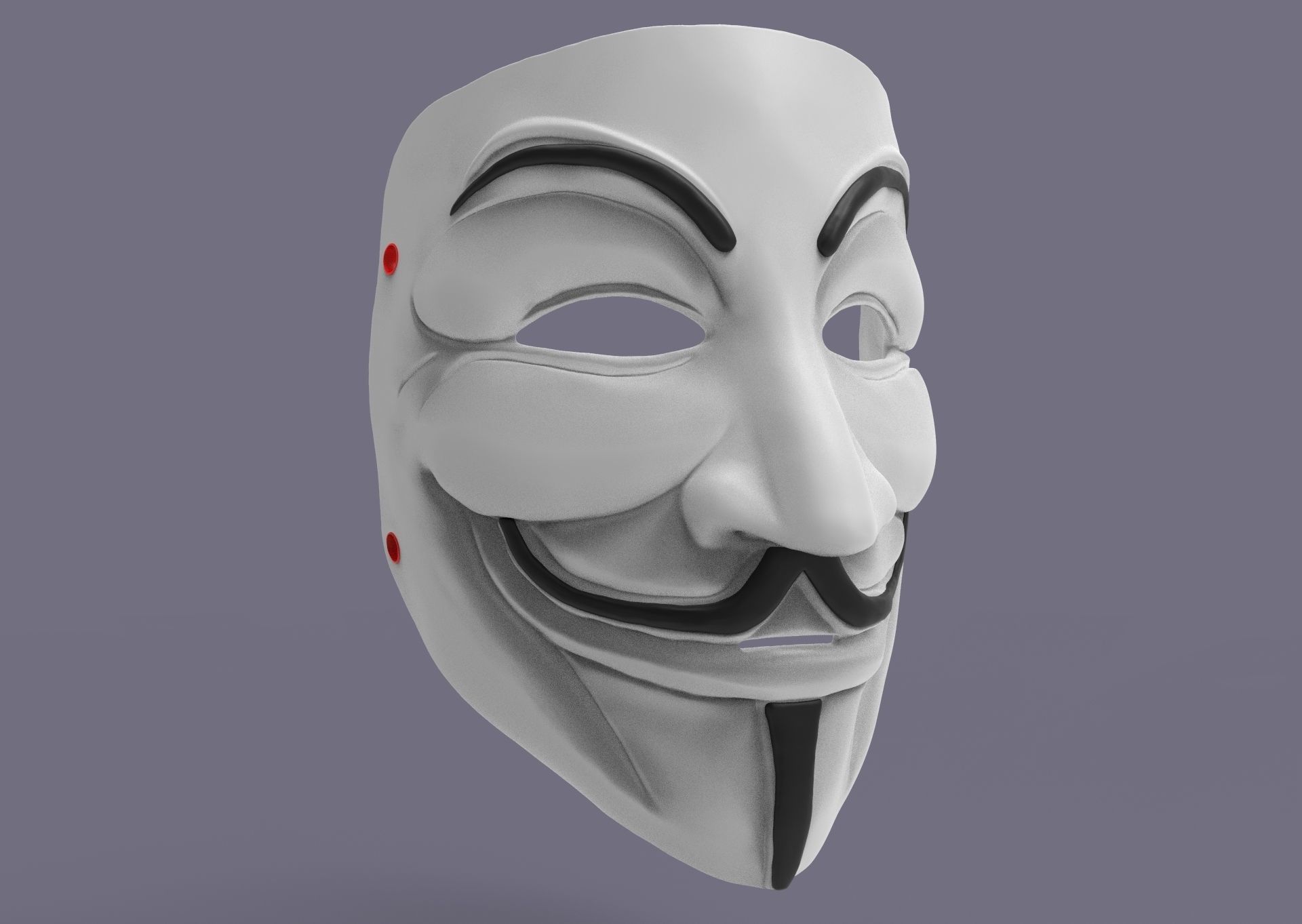 Guy Fawkes Mask 3D print model_5
