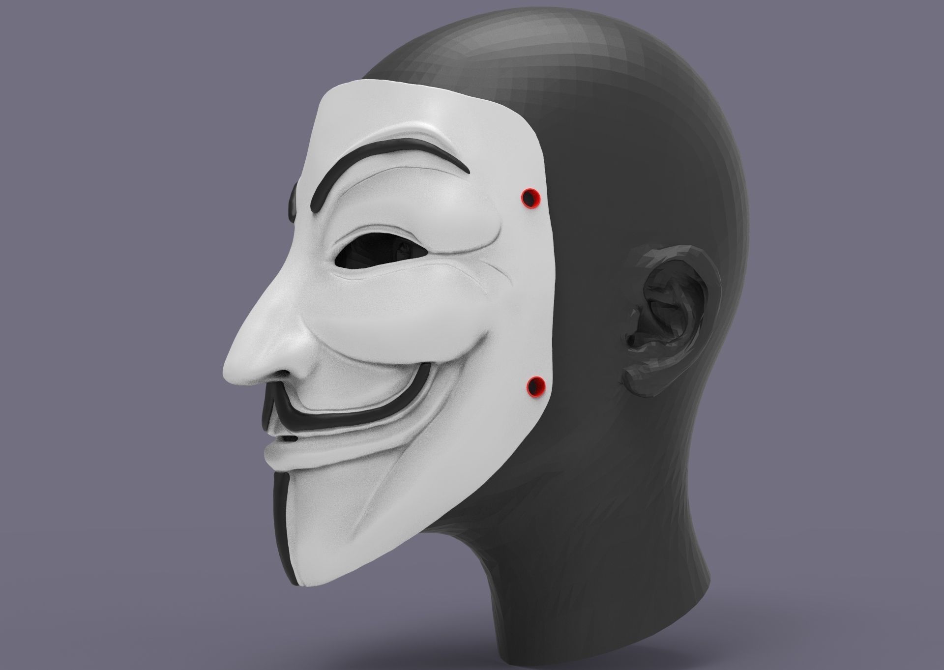 Guy Fawkes Mask 3D print model_17