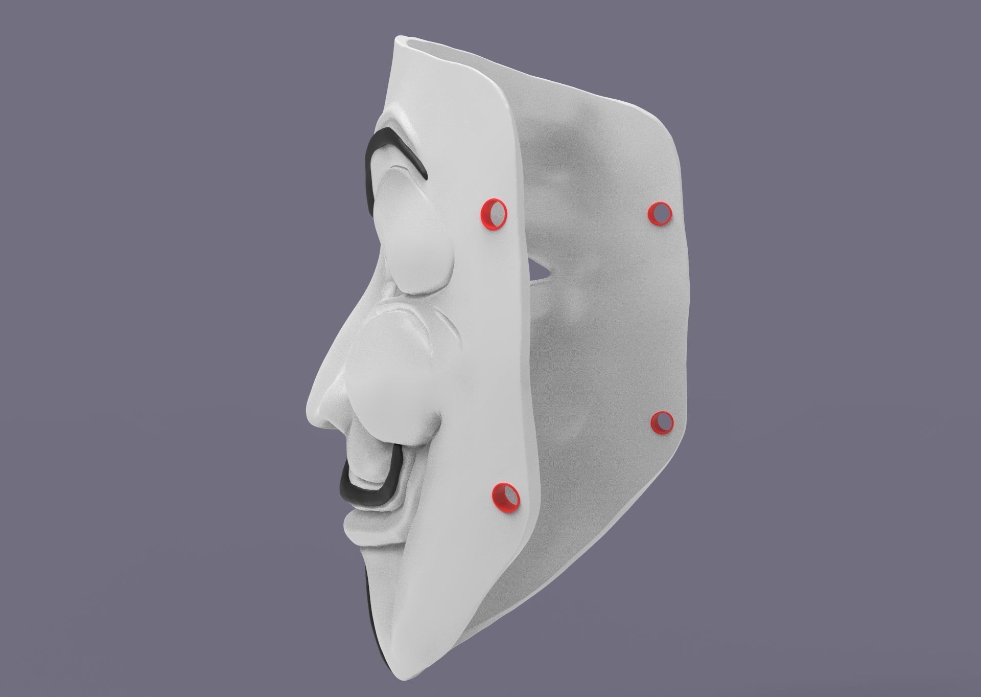Guy Fawkes Mask 3D print model_8