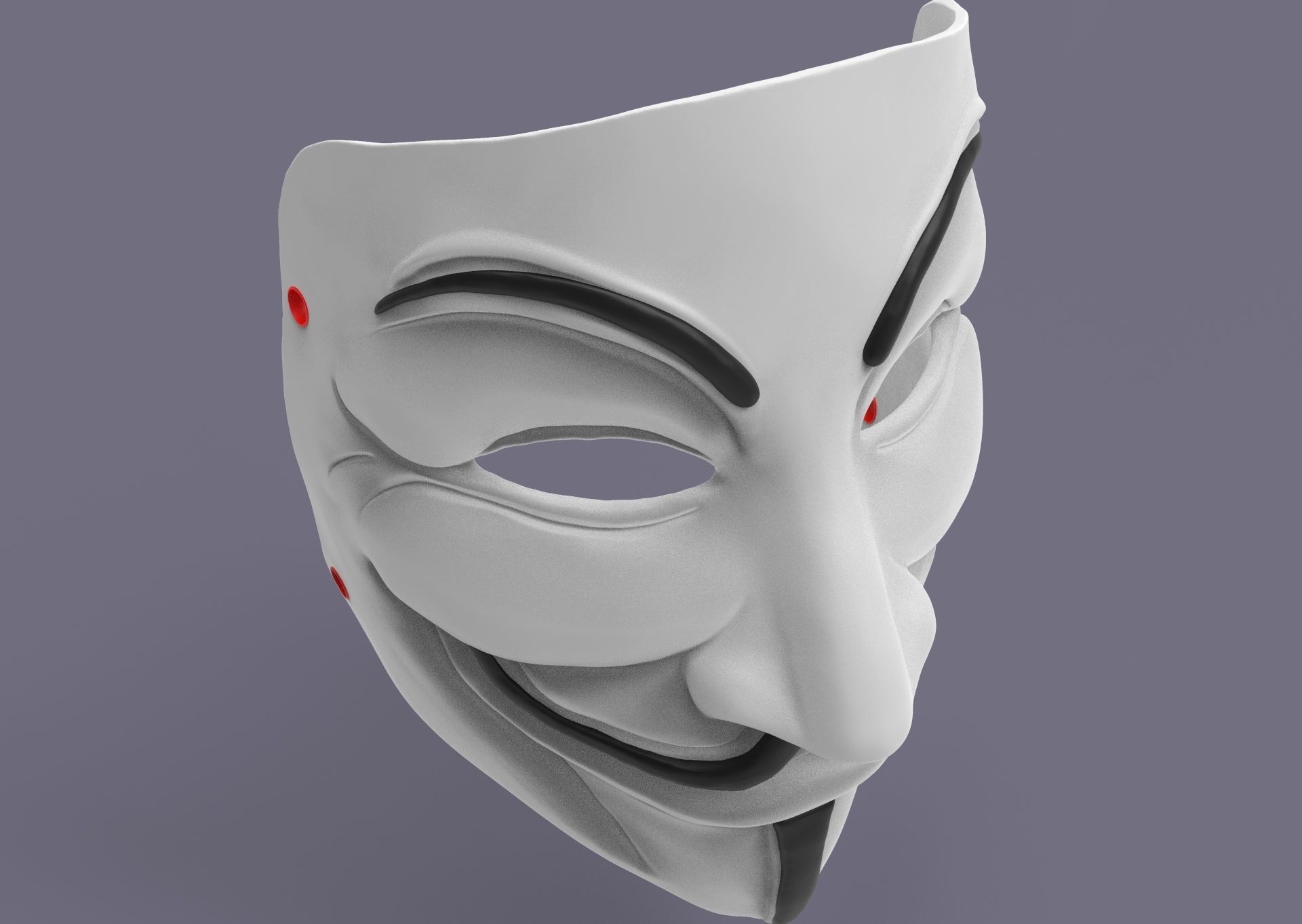 Guy Fawkes Mask 3D print model_15
