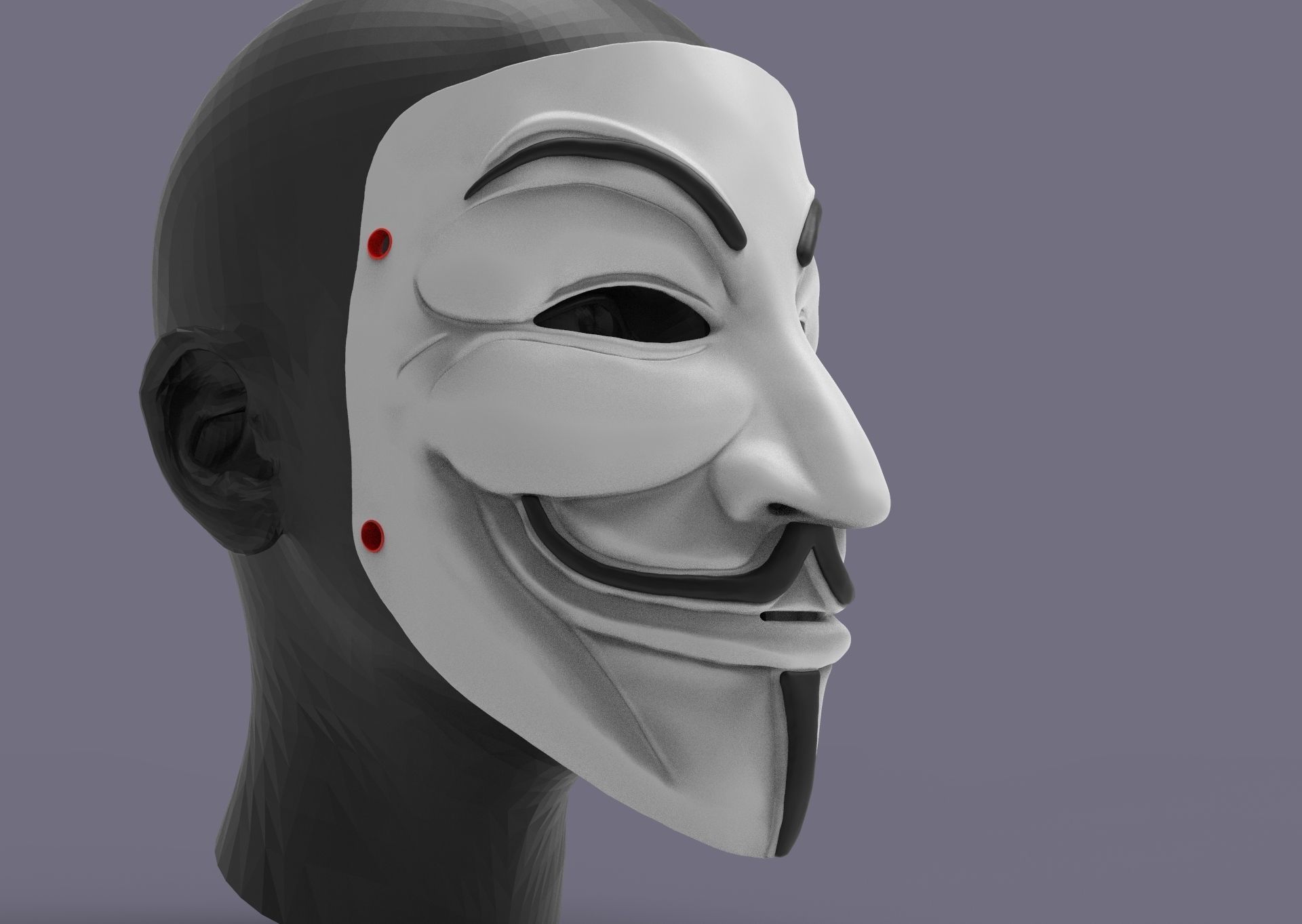Guy Fawkes Mask 3D print model_22