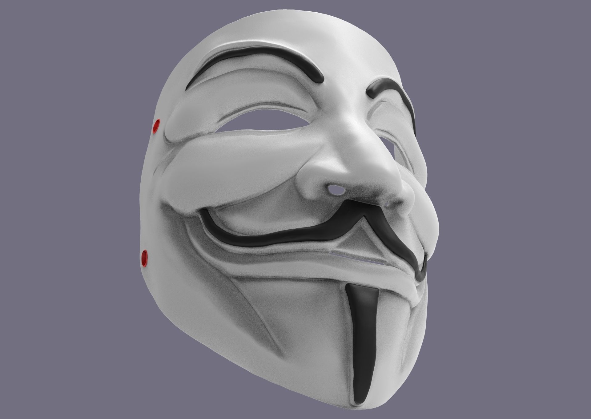 Guy Fawkes Mask 3D print model_14
