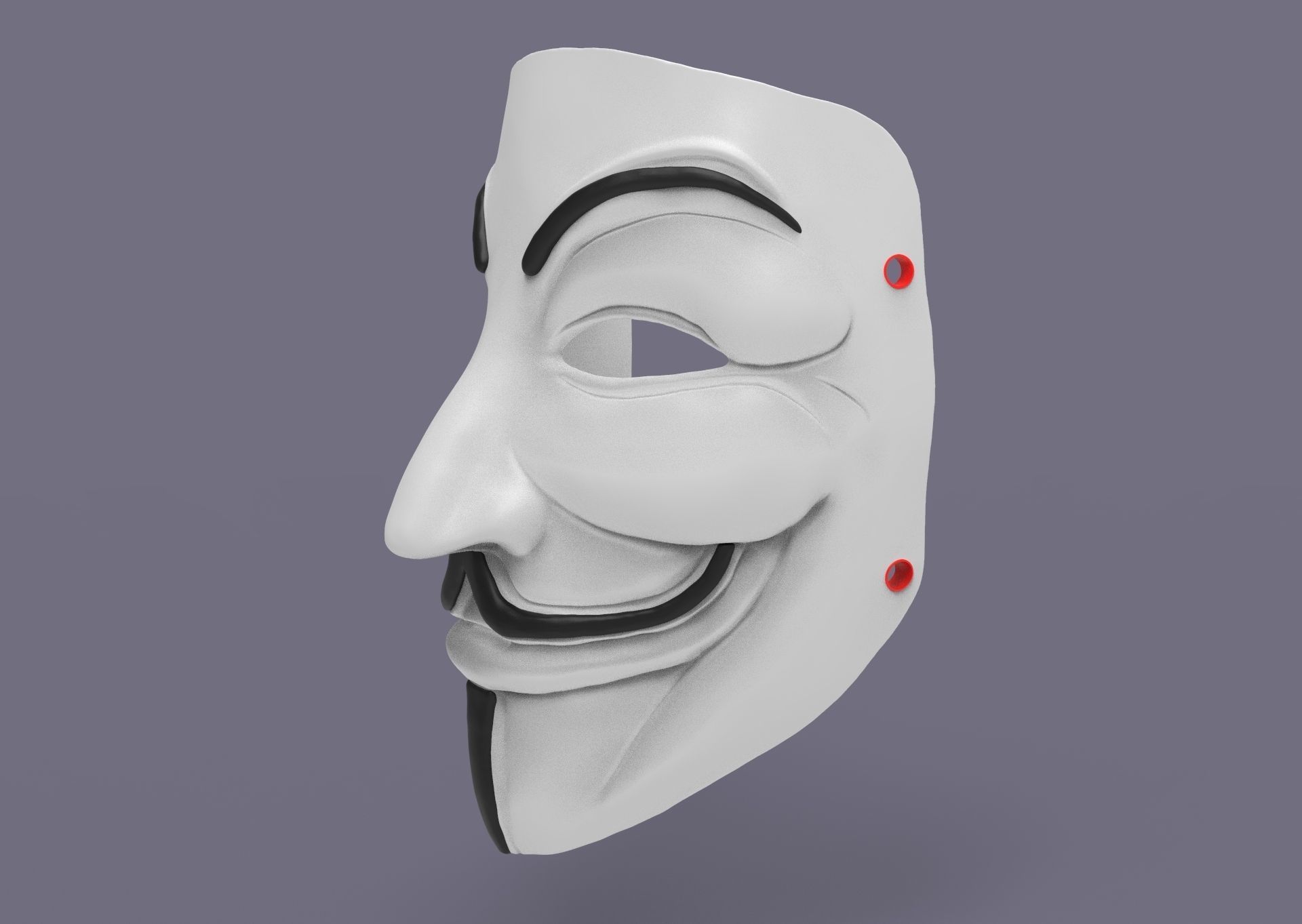 Guy Fawkes Mask 3D print model_4