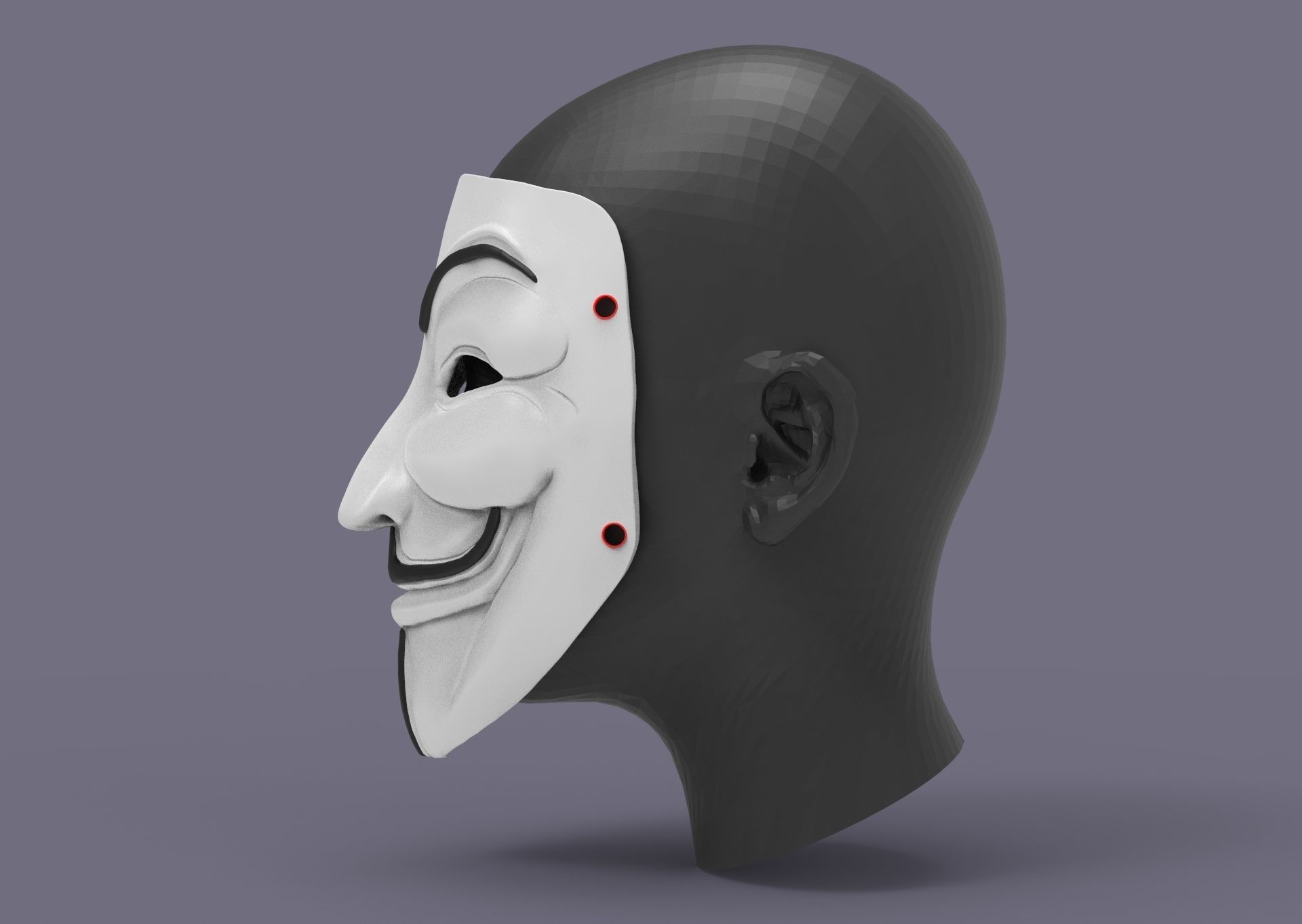 Guy Fawkes Mask 3D print model_18