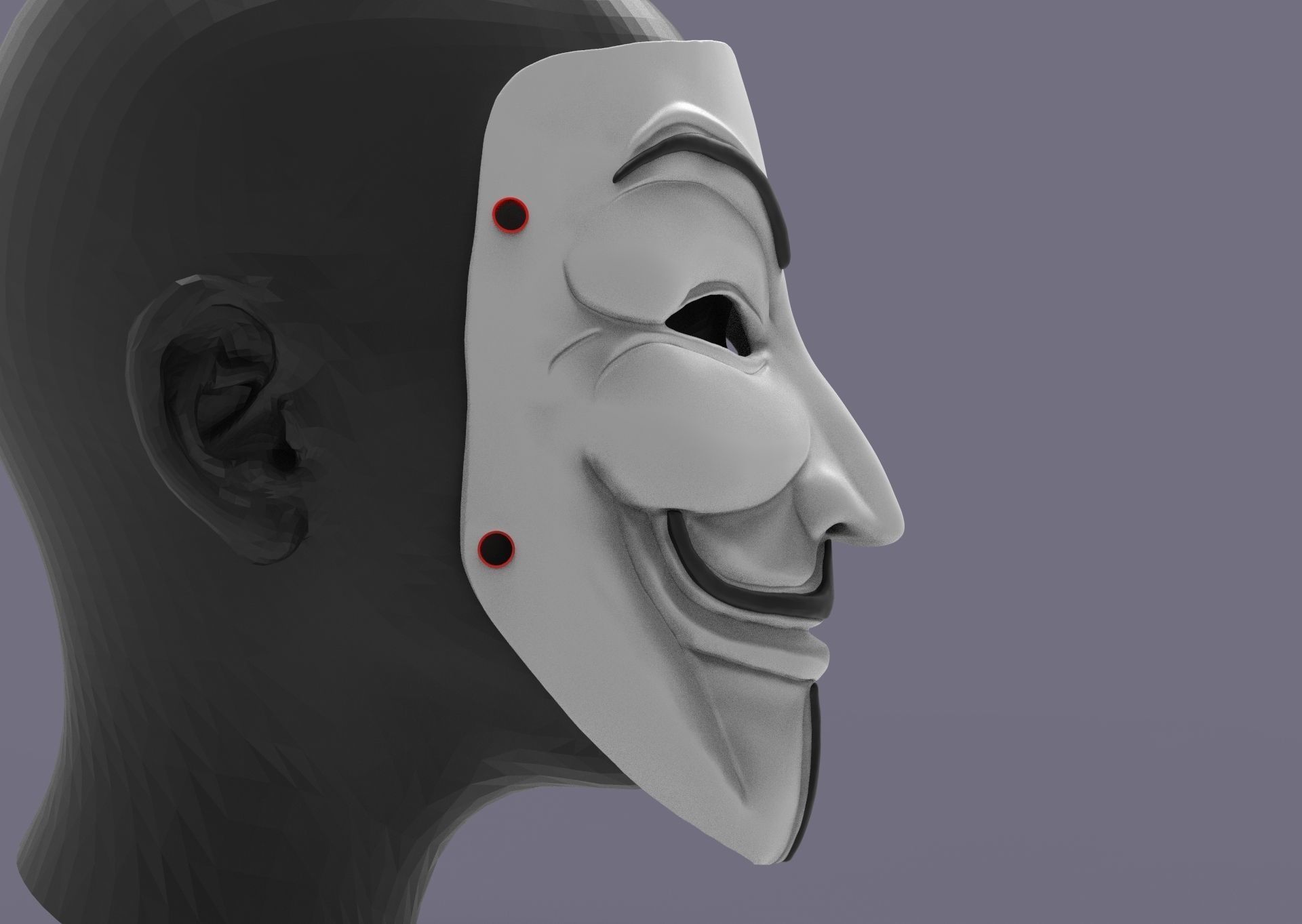 Guy Fawkes Mask 3D print model_21