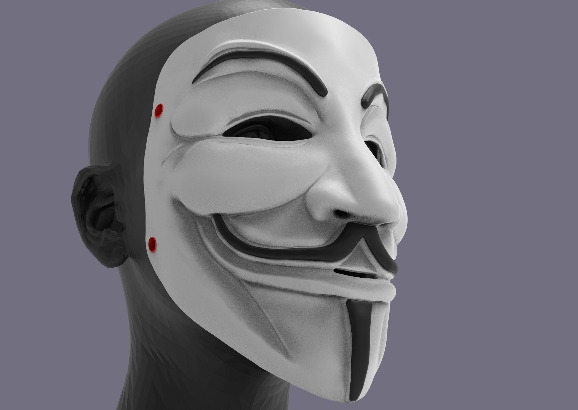 Guy Fawkes Mask 3D print model_23
