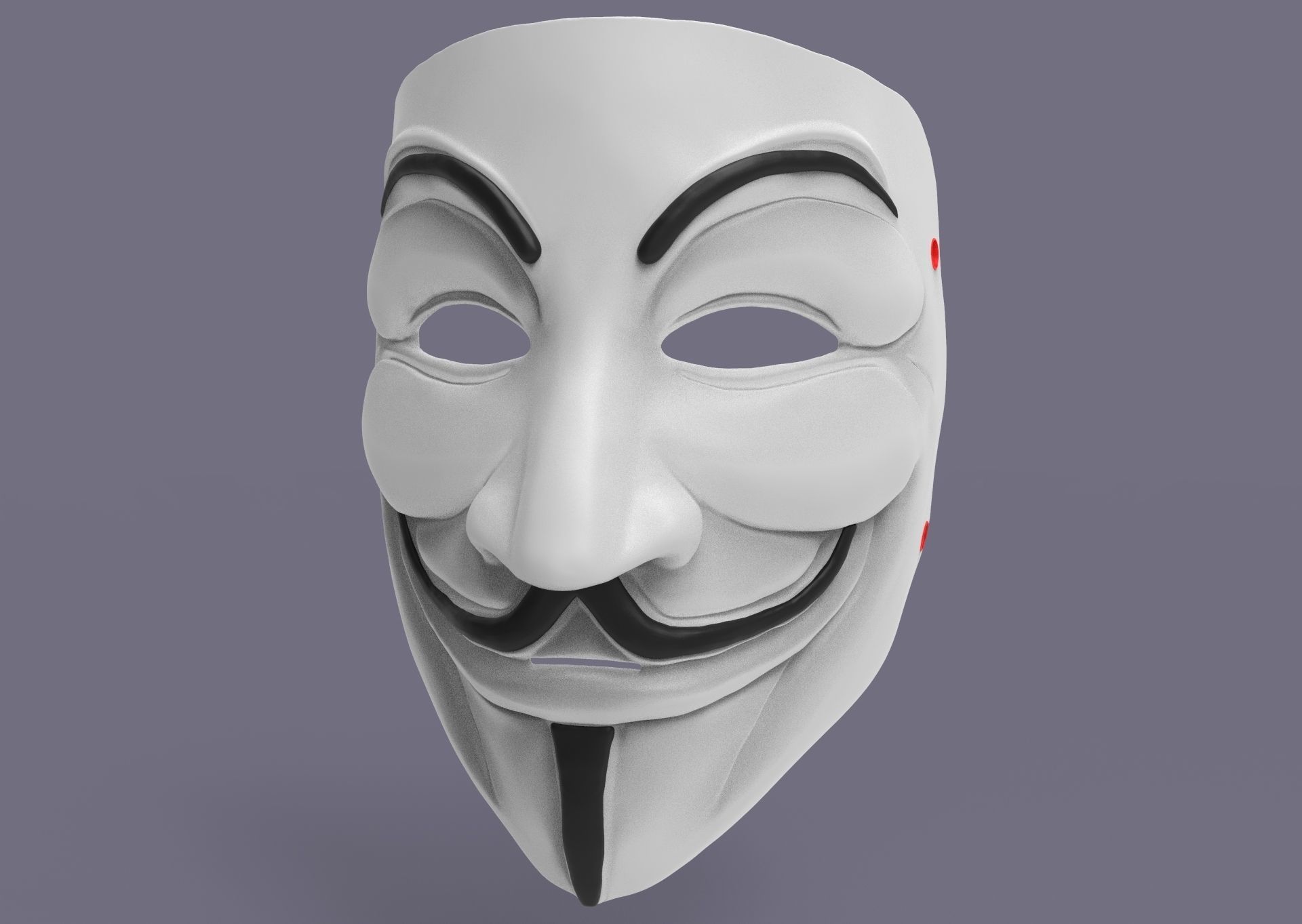 Guy Fawkes Mask 3D print model_3