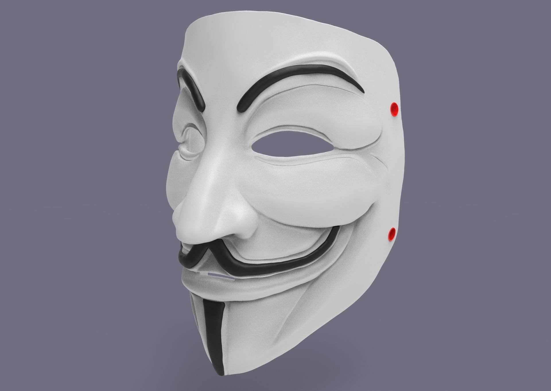 Guy Fawkes Mask 3D print model_6
