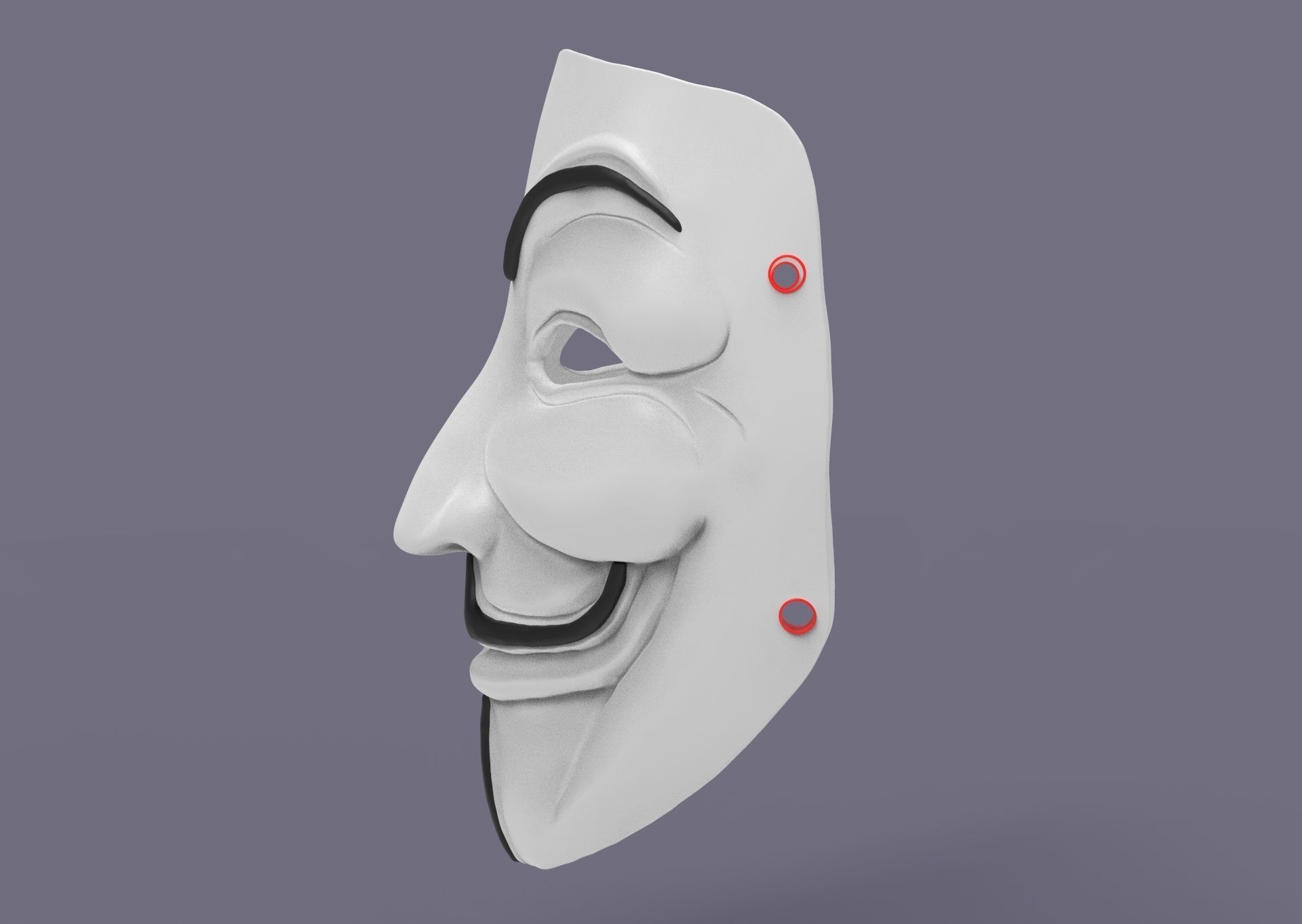 Guy Fawkes Mask 3D print model_7