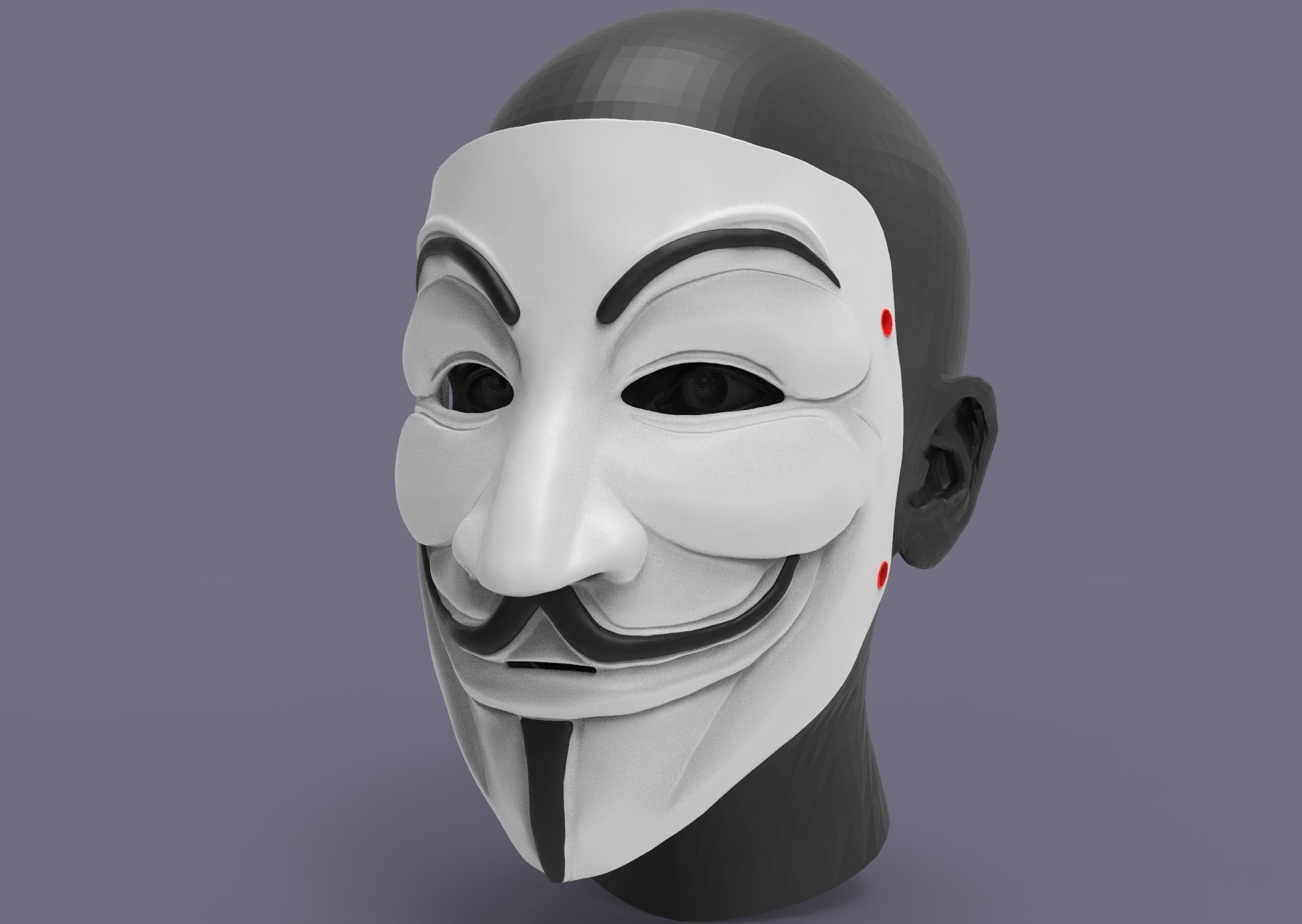 Guy Fawkes Mask 3D print model_2
