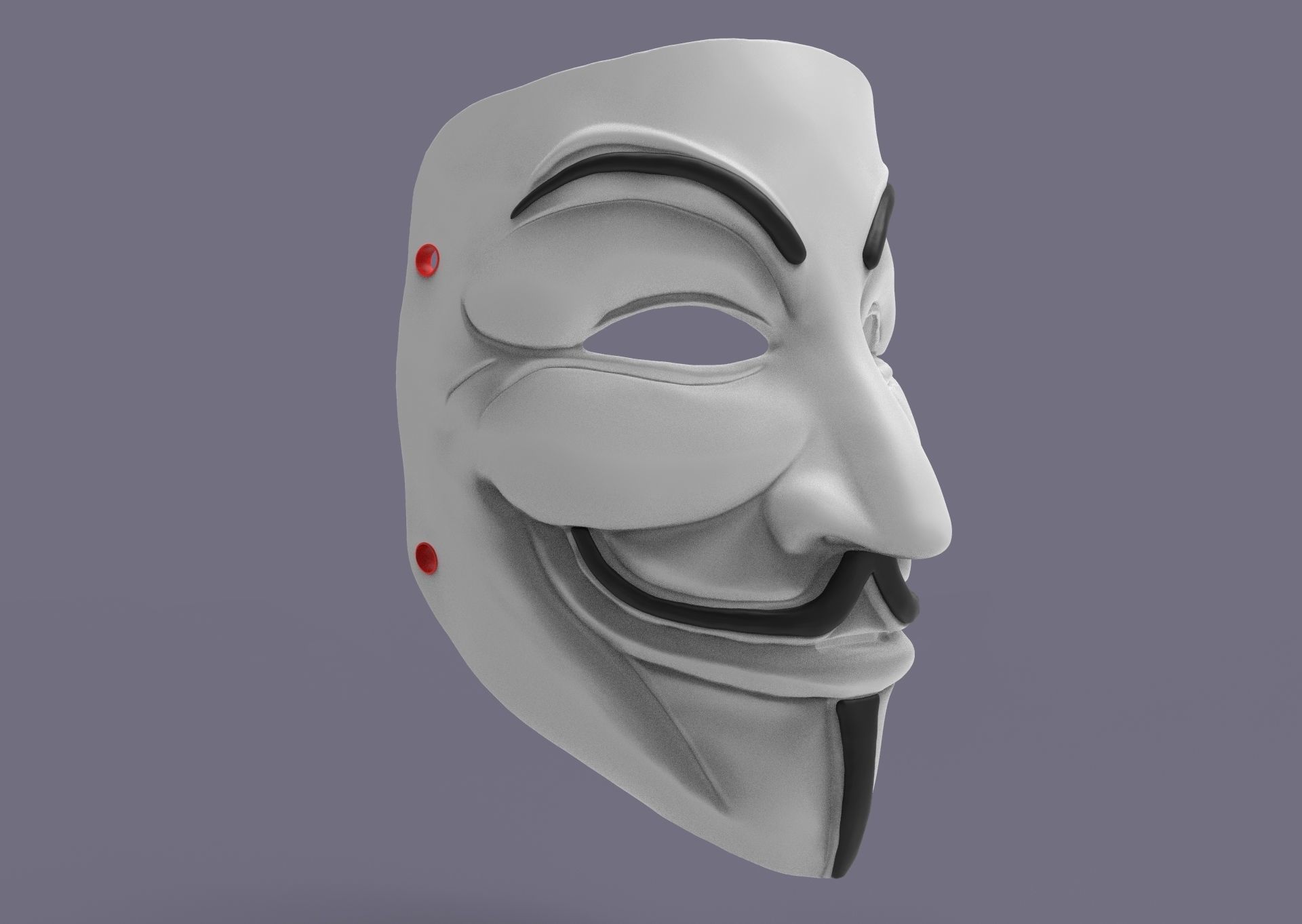 Guy Fawkes Mask 3D print model_13