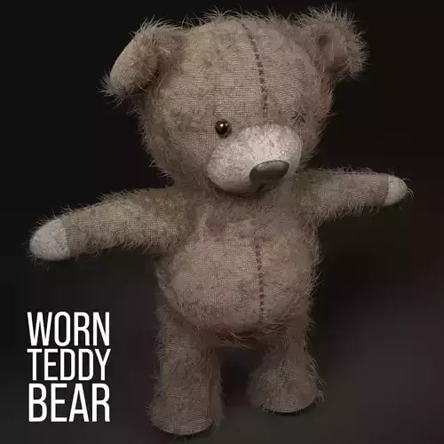 Worn Teddy Bear Low-poly 3D model