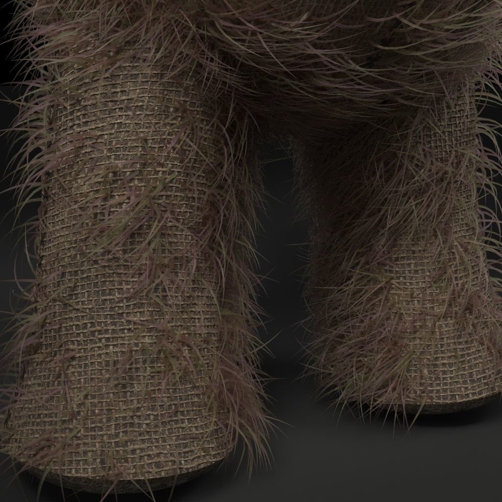 Worn Teddy Bear Low-poly 3D model_12