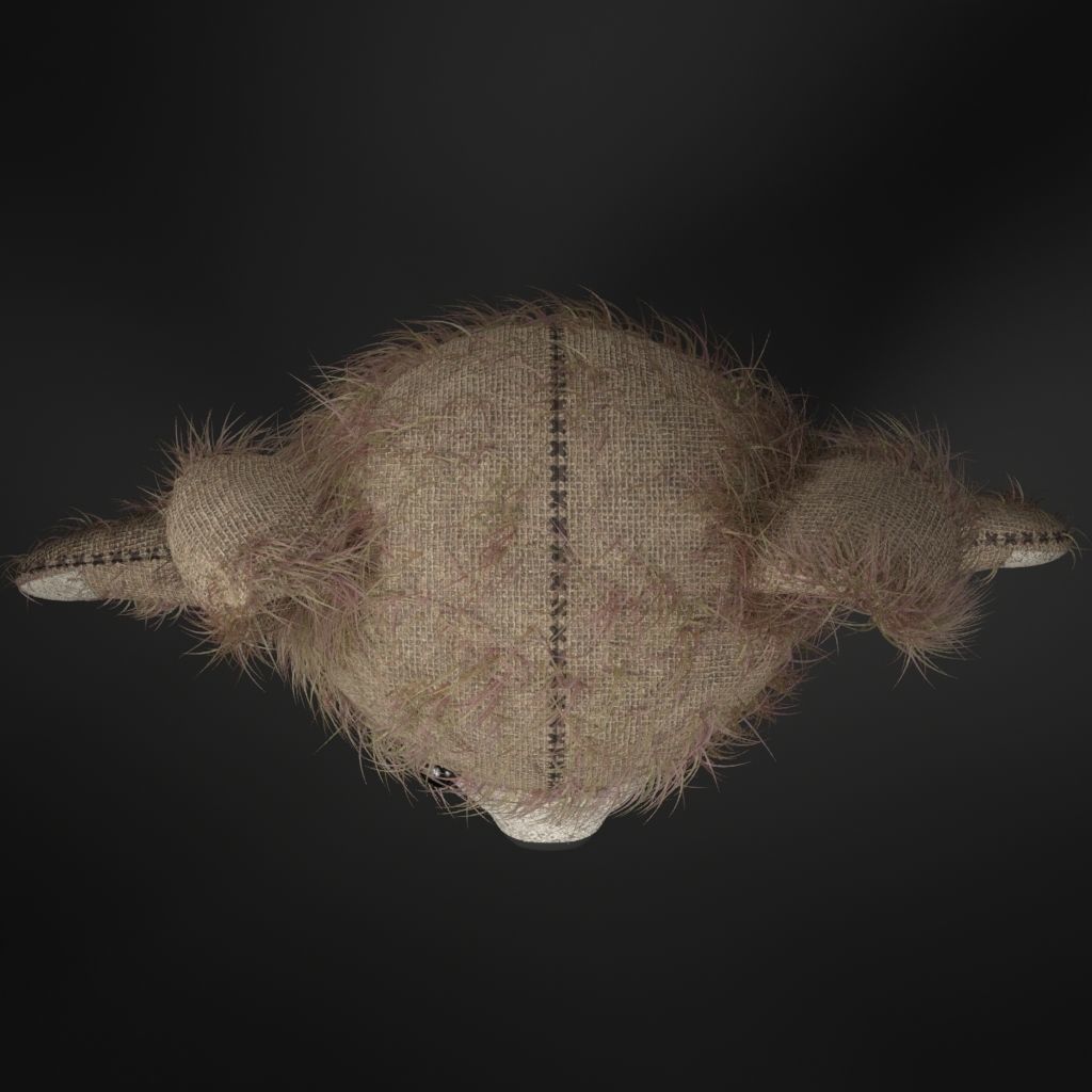 Worn Teddy Bear Low-poly 3D model_9