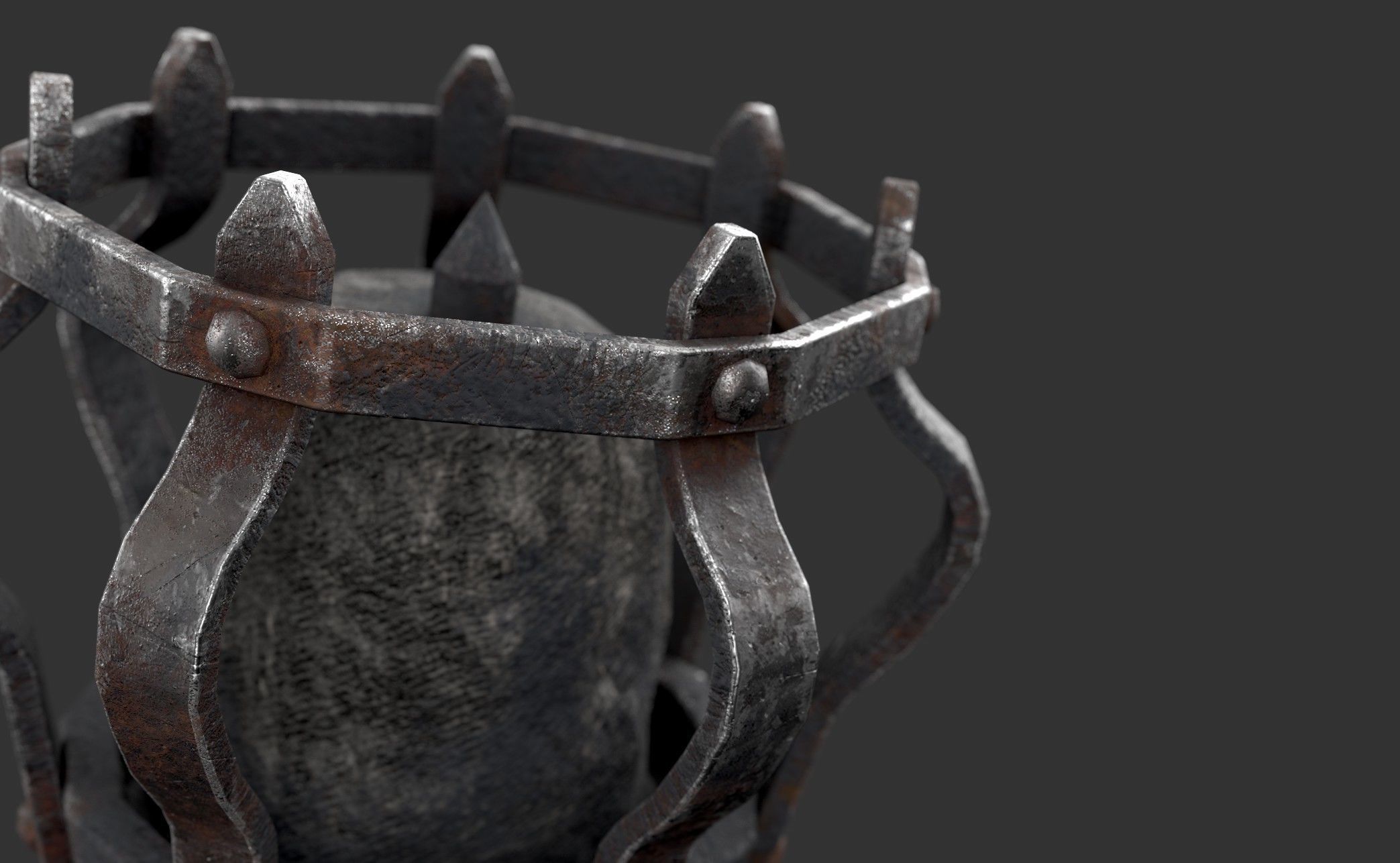 Wall Torch Low-poly 3D model_8