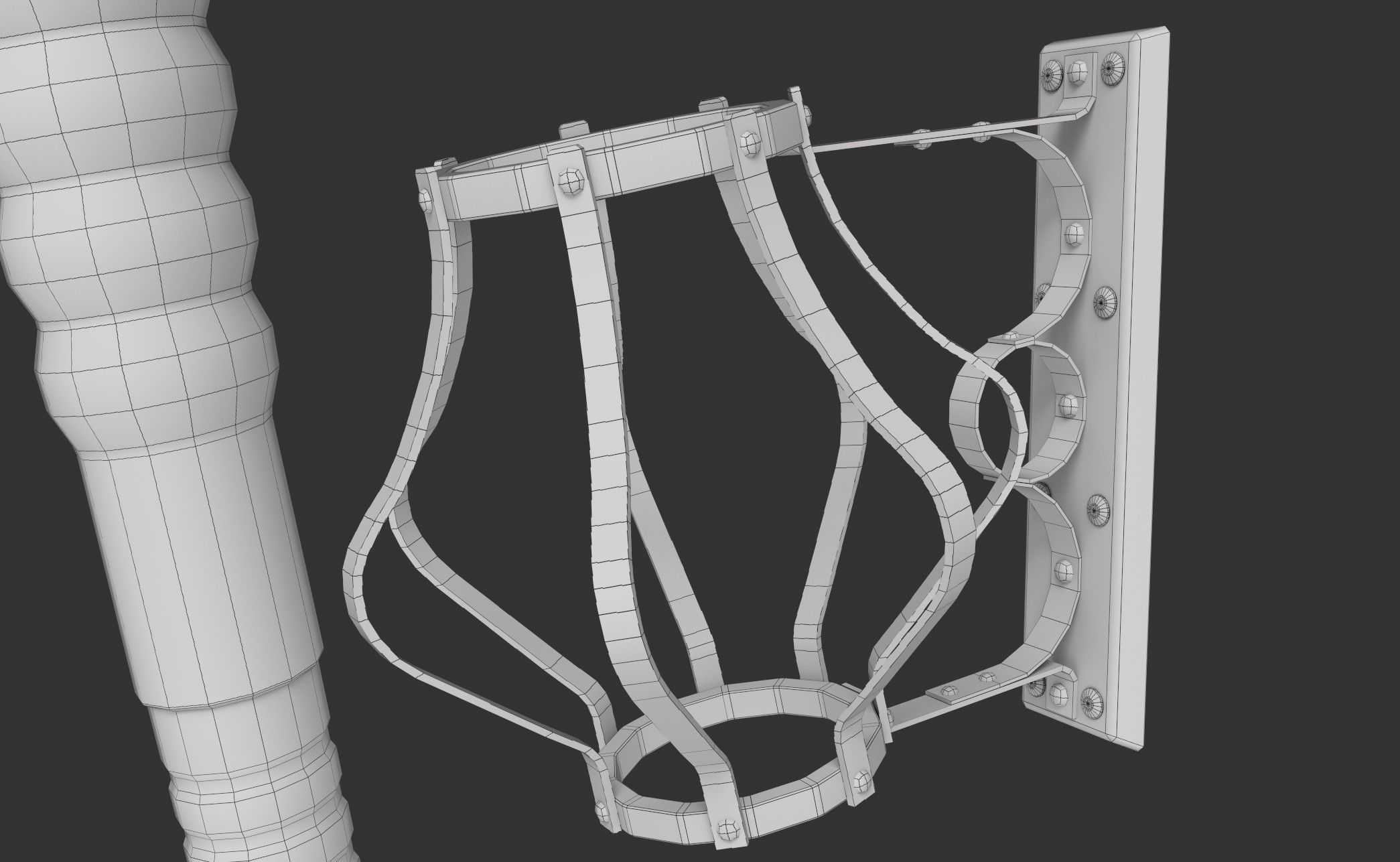 Wall Torch Low-poly 3D model_19