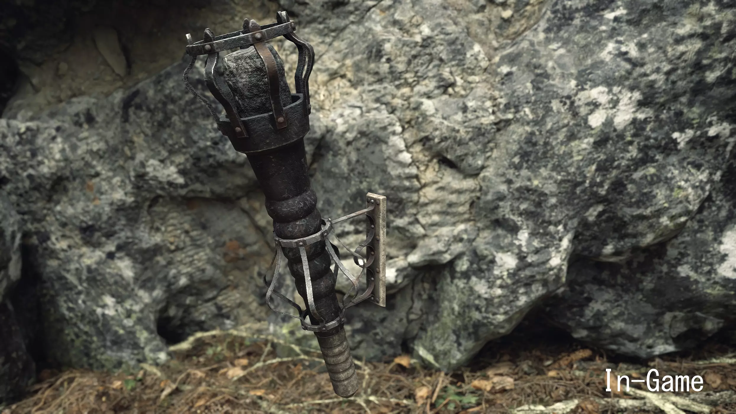 Wall Torch Low-poly 3D model_0