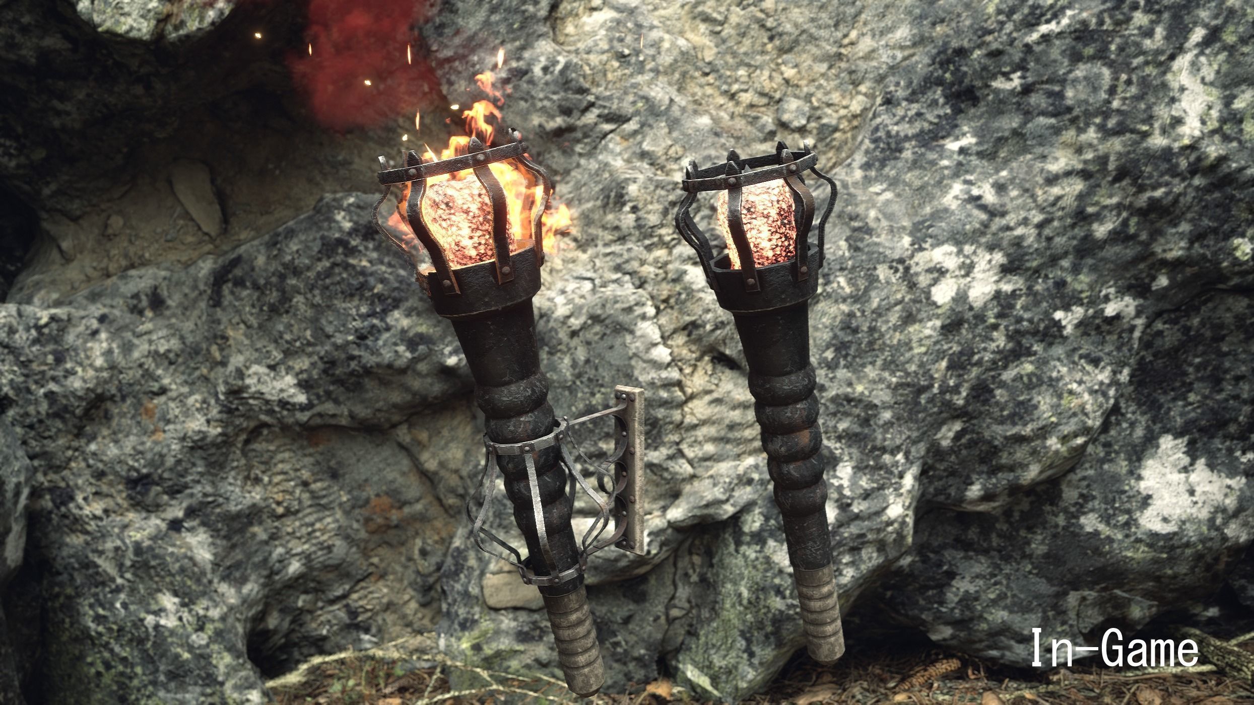 Wall Torch Low-poly 3D model_17