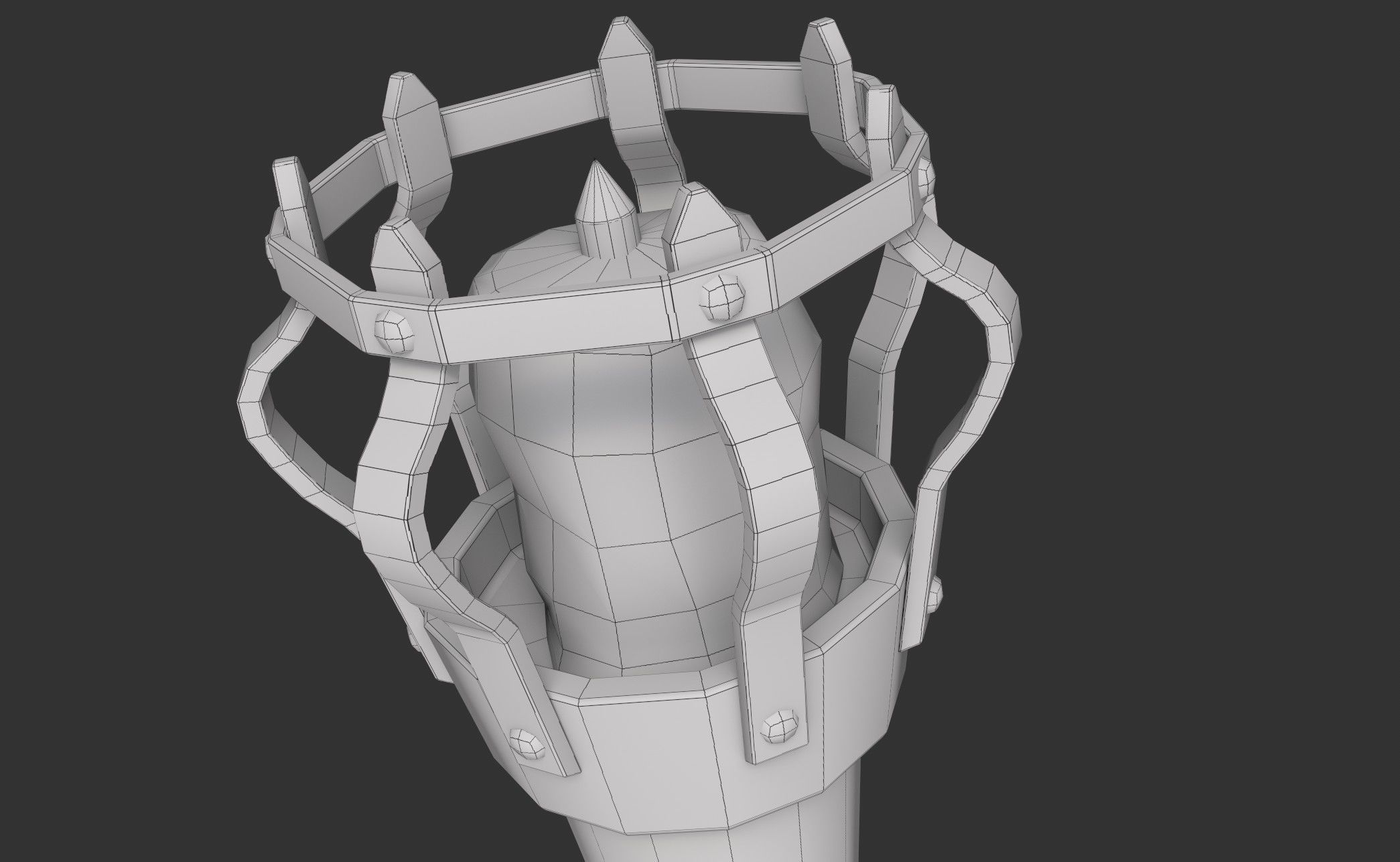 Wall Torch Low-poly 3D model_20