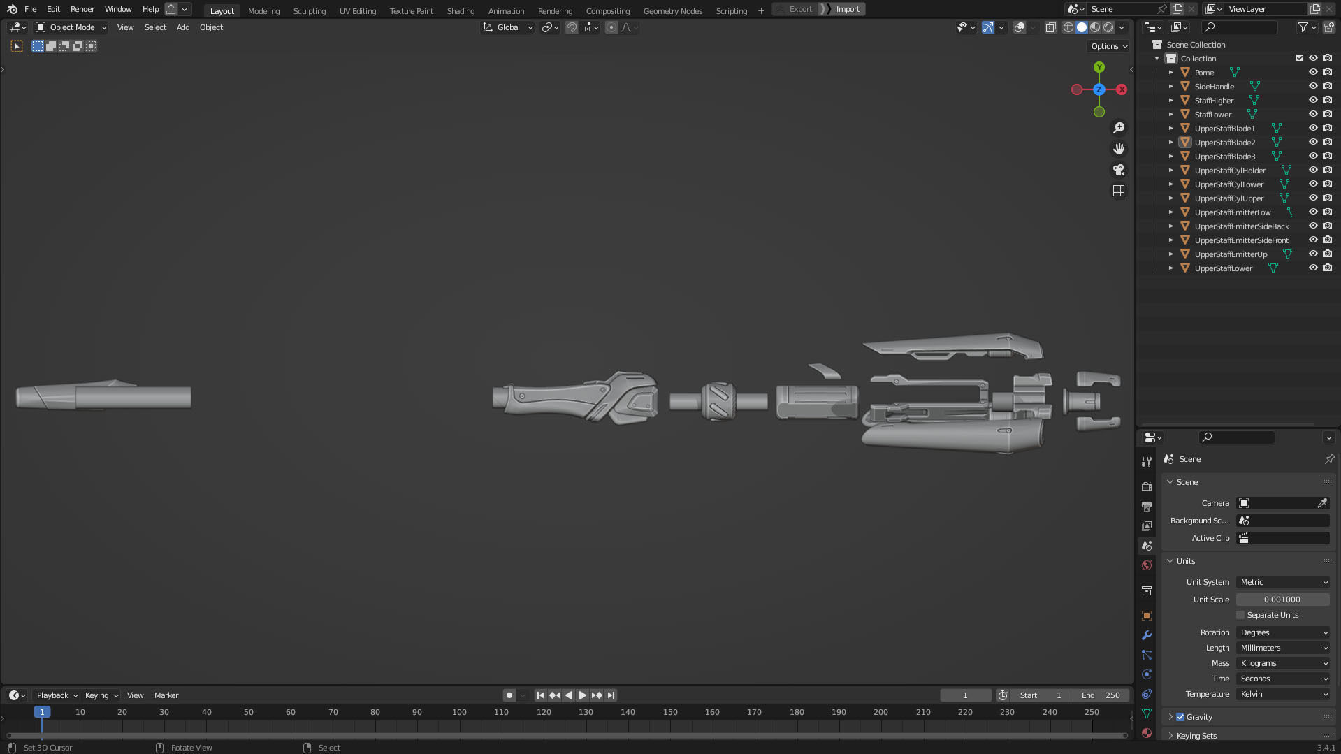 Overwatch Mercy Caduceus Staff for Cosplay 3D print model_12