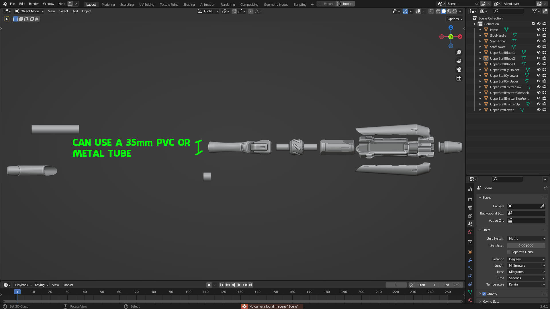 Overwatch Mercy Caduceus Staff for Cosplay 3D print model_9