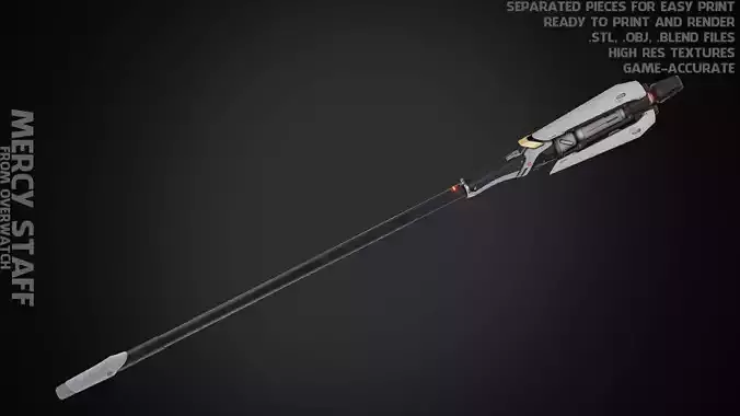 Overwatch Mercy Caduceus Staff for Cosplay 3D print model