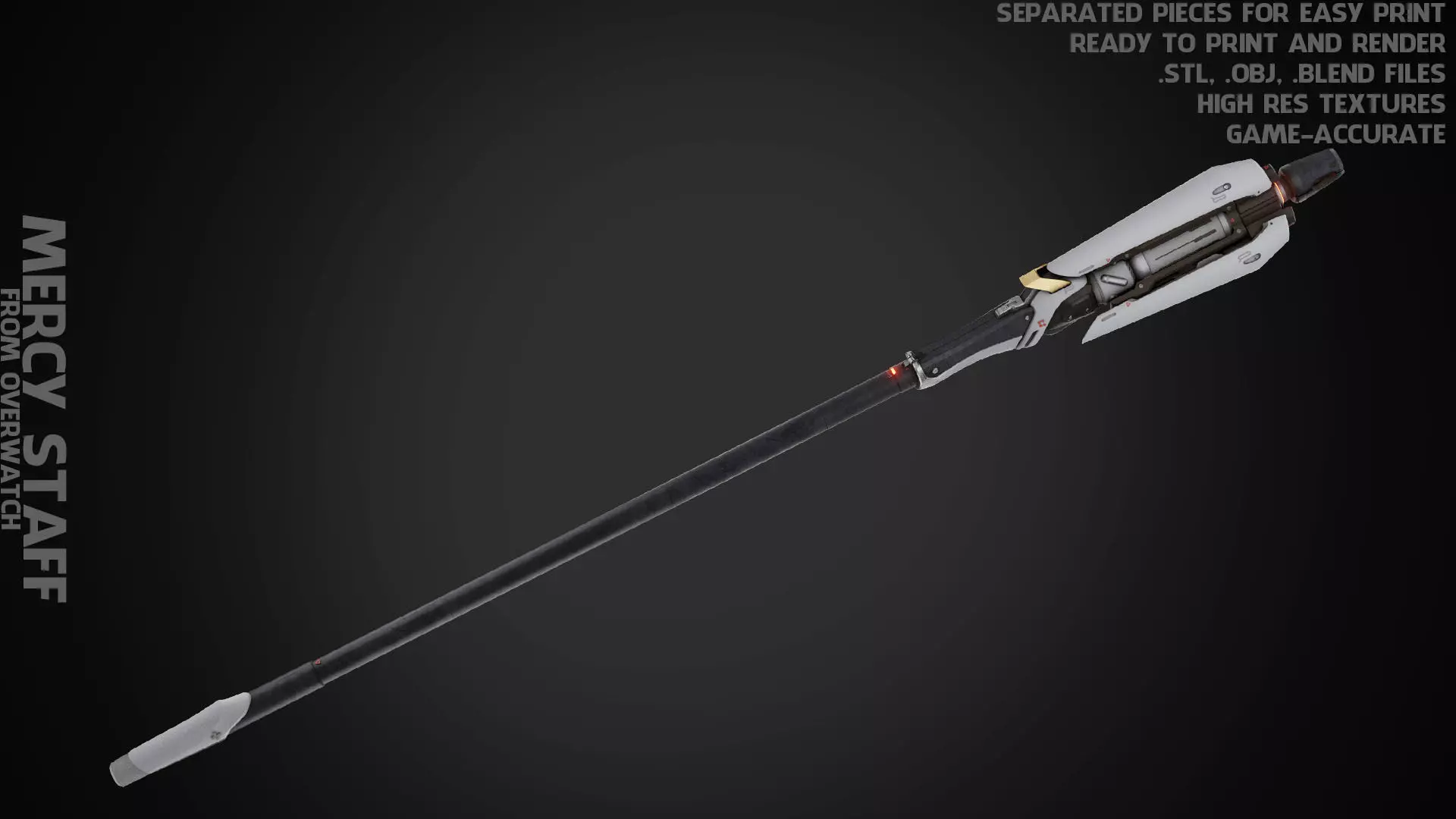 Overwatch Mercy Caduceus Staff for Cosplay 3D print model_0