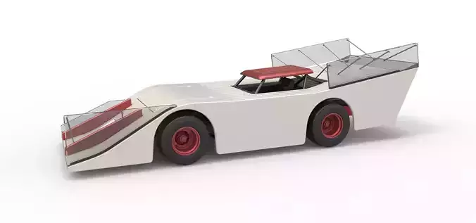 Vintage Outlaw dirt late model race car Scale 1 to 25 3D print model