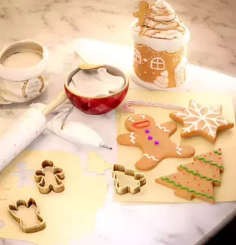 Gingerbread Cookies and Milk
