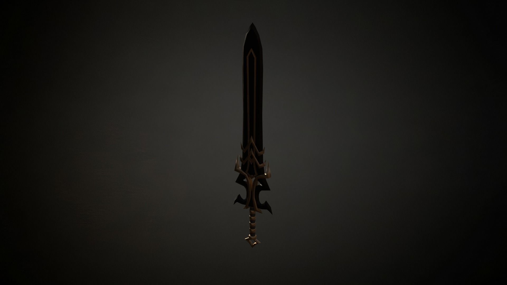 Medieval Evil  Fantasy Sword Low-poly 3D model_4