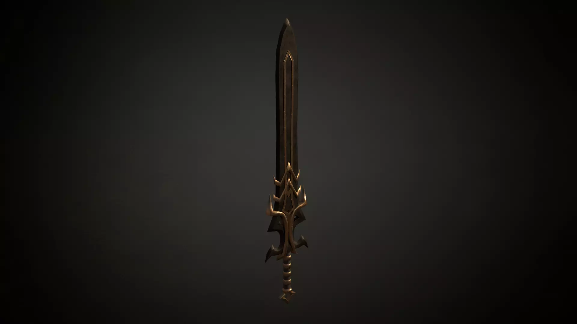 Medieval Evil  Fantasy Sword Low-poly 3D model_0
