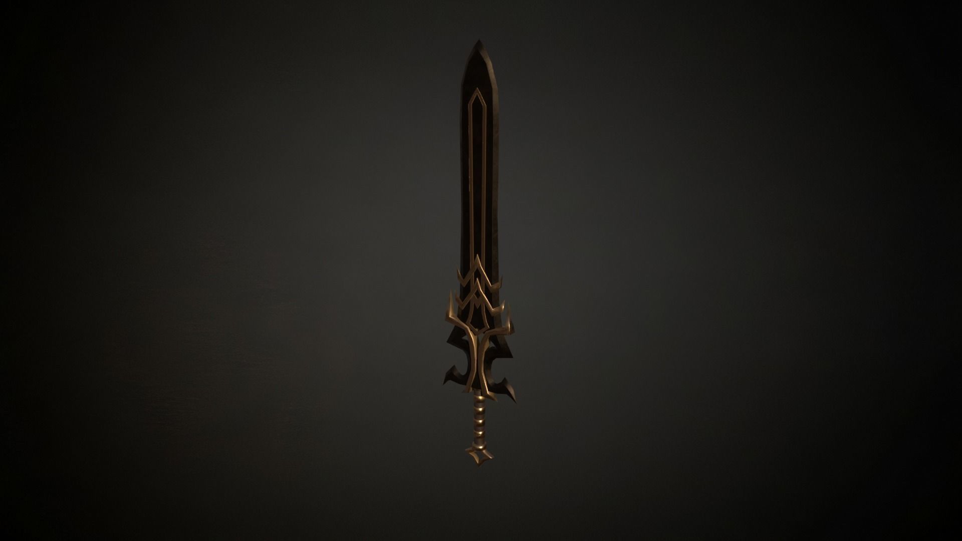 Medieval Evil  Fantasy Sword Low-poly 3D model_8