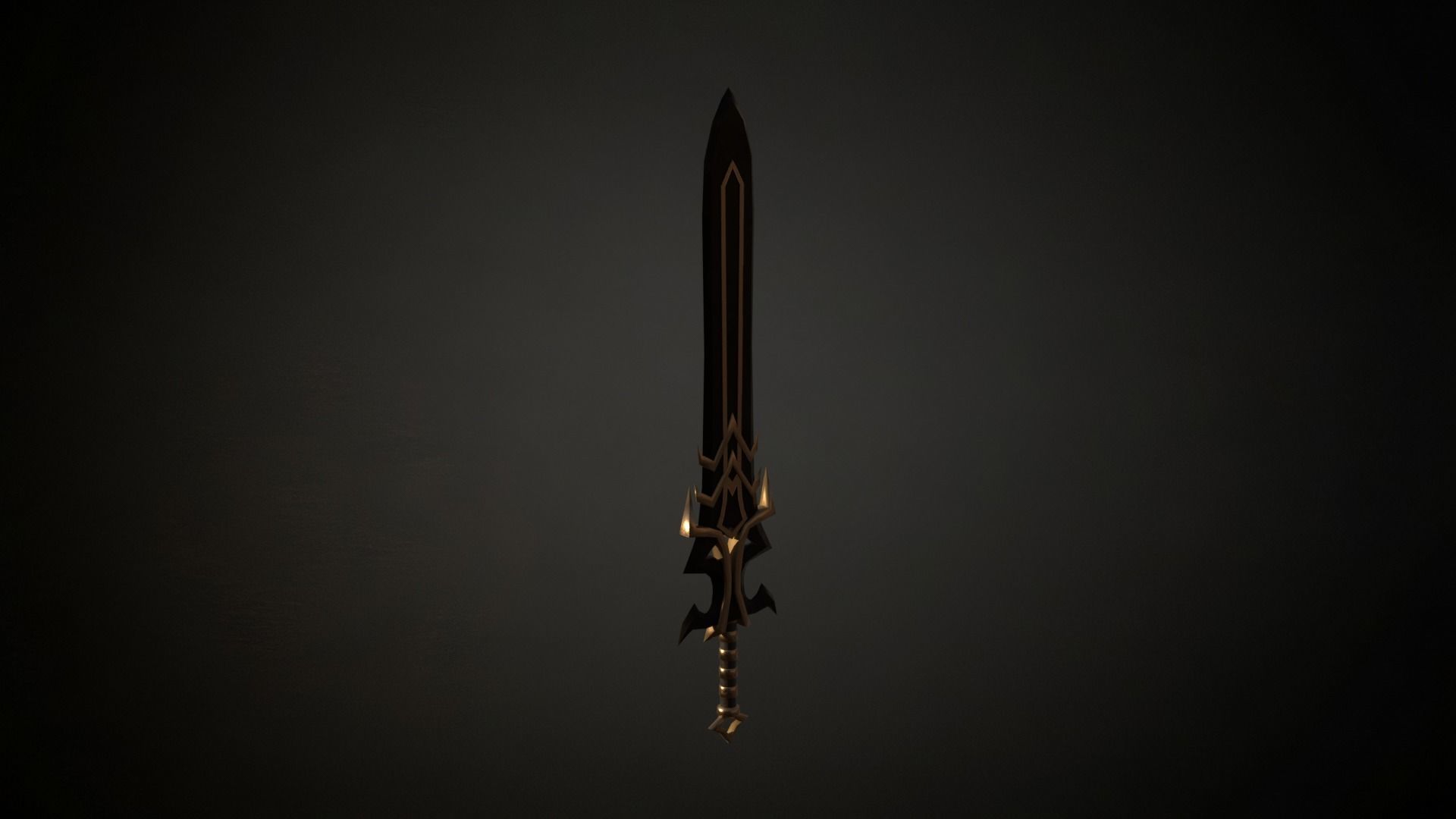 Medieval Evil  Fantasy Sword Low-poly 3D model_3