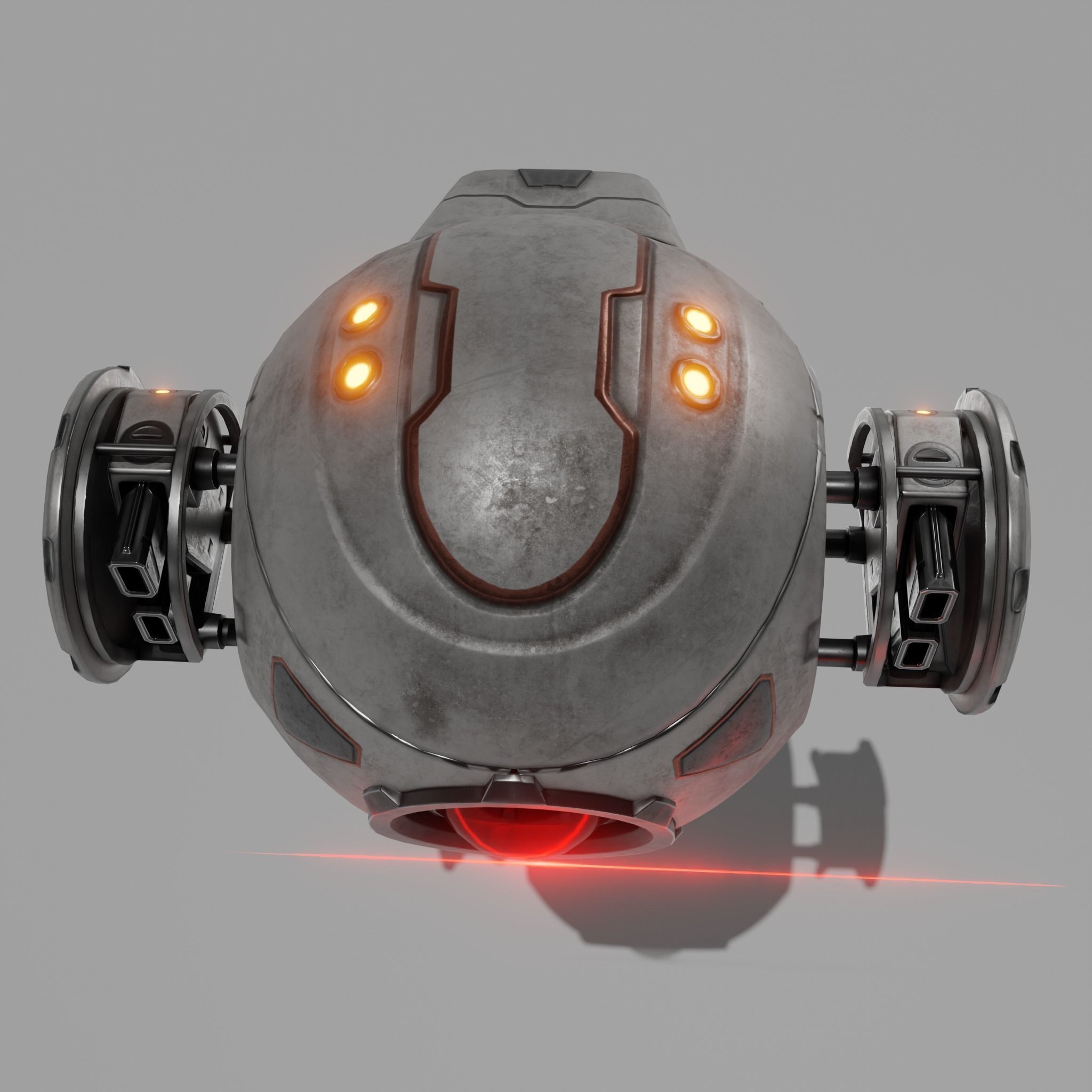 Sci-Fi Drone Low-poly 3D model_4
